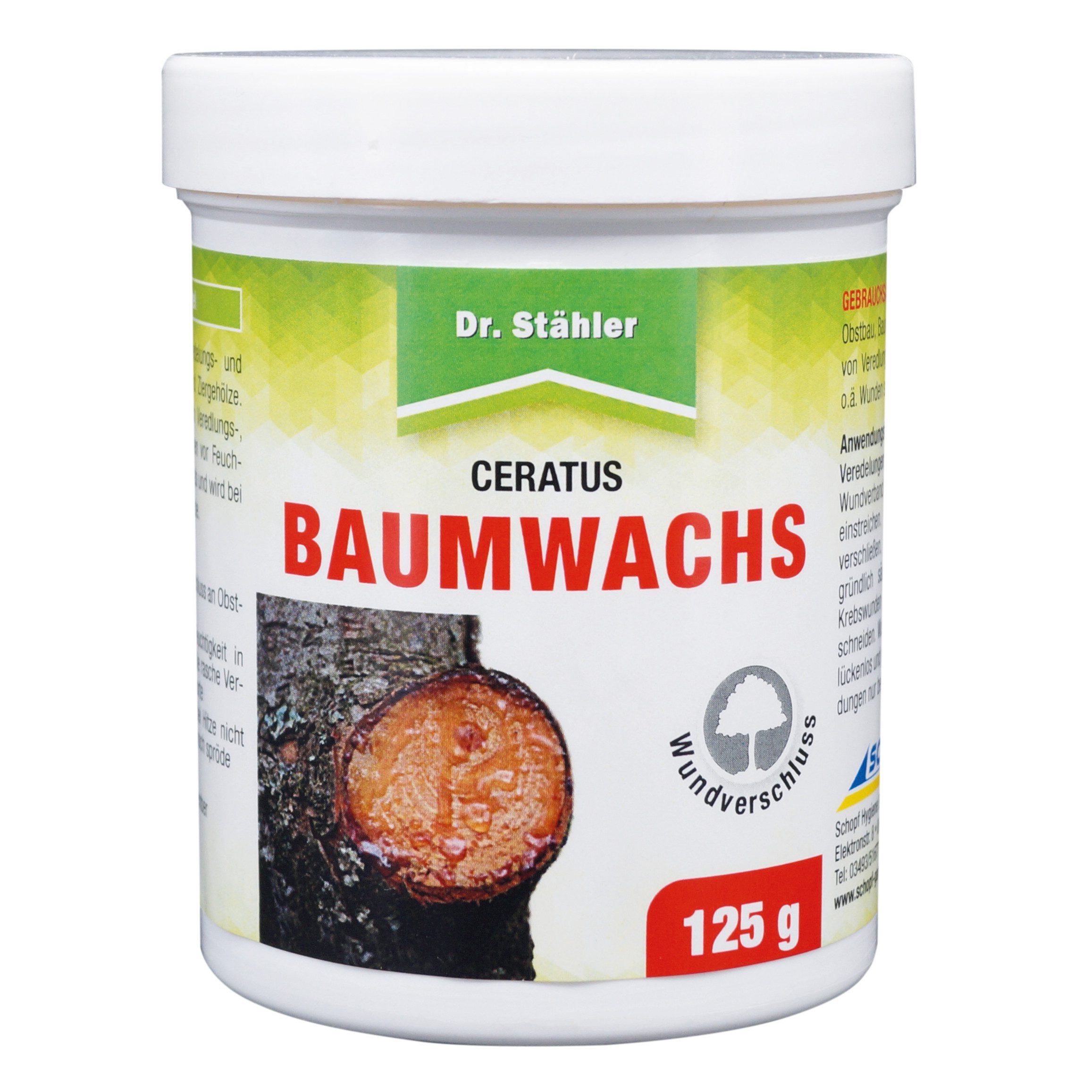 Dr. Stähler Baumwachs Ceratus Baumwachs: Veredlungs- und Wundverschlussmittel, 125 g, Schutz vor Feuchtigkeit & Austrocknung – Ganzjährig anwendbar