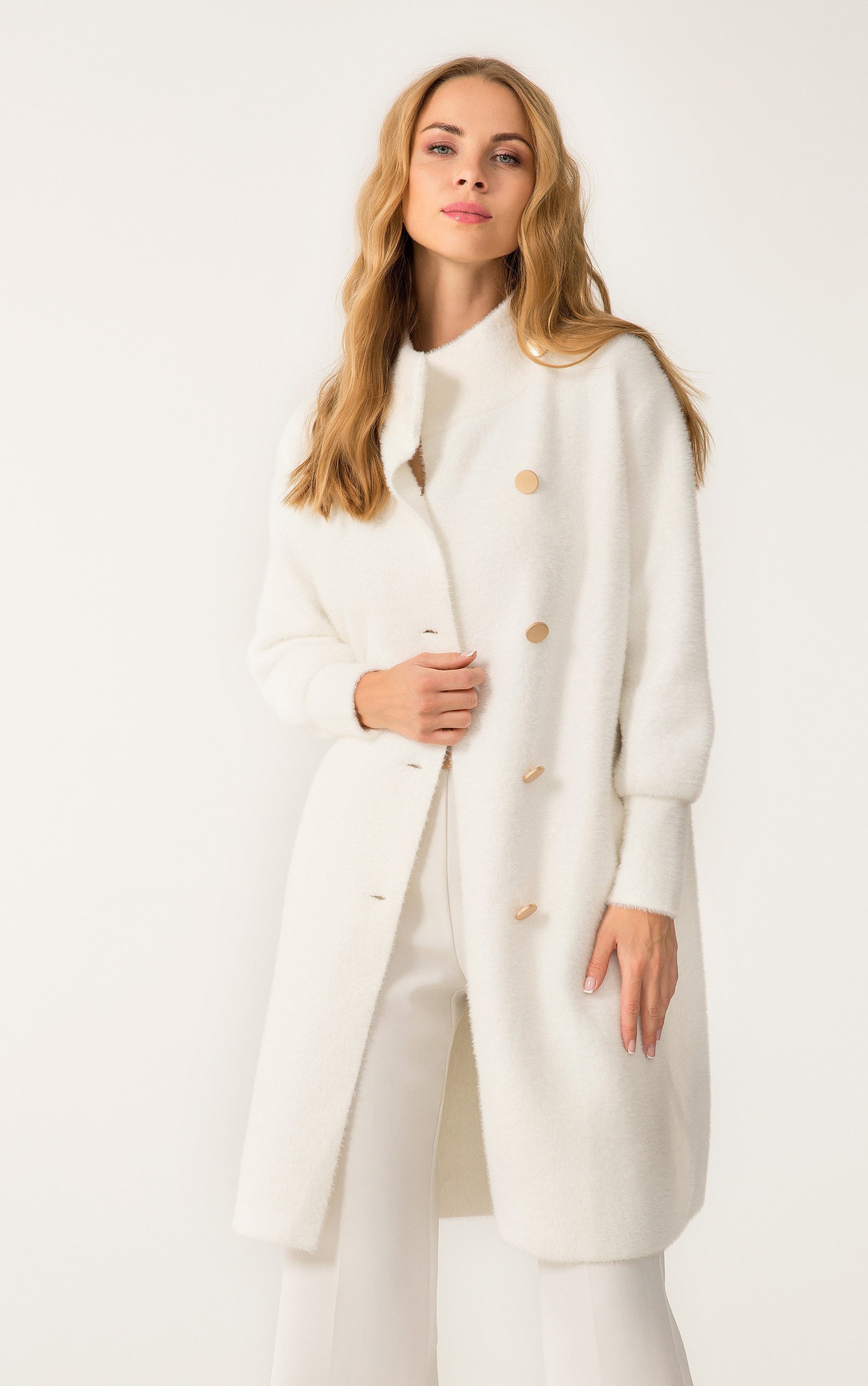 Passioni Longstrickjacke cremefarbene, flauschige Jacke mit günstig online kaufen