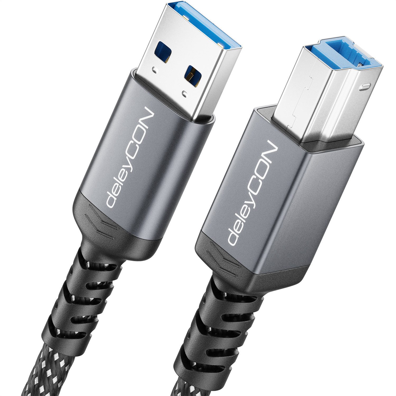 deleyCON 1,5m USB3.0 Druckerkabel Scannerkabel Datenkabel USB-A zu USB-B USB-Kabel