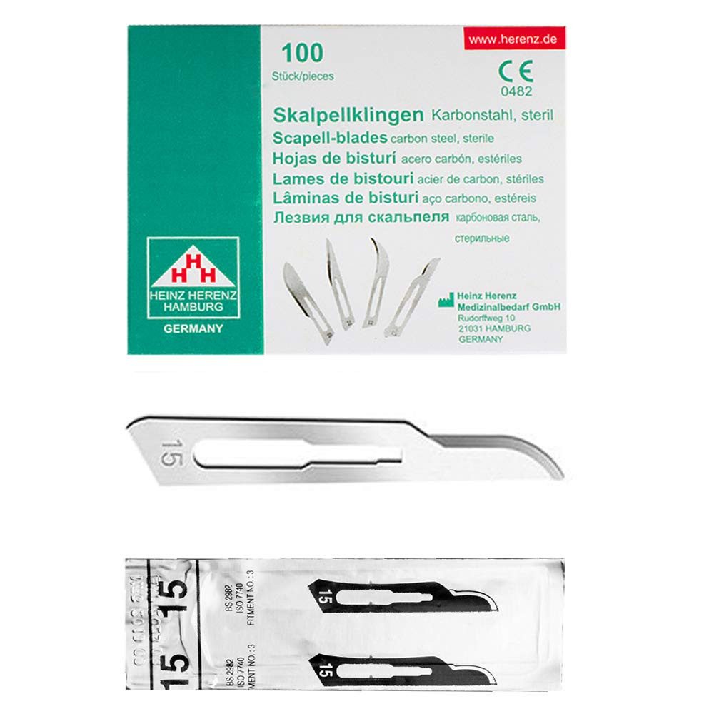 Thumbnail - May Cuttermesser Set 100 Stück Skalpellklingen Figur 15 aus Karbonstahl