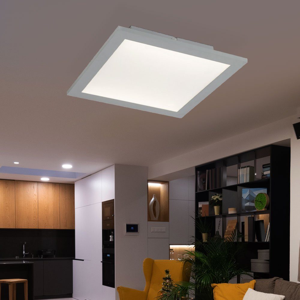 LED fest quadratisch Flurlampe dimmbar Deckenleuchte, Alu LED-Leuchtmittel LED verbaut, Warmweiß, Deckenpanel Deckenleuchte Globo