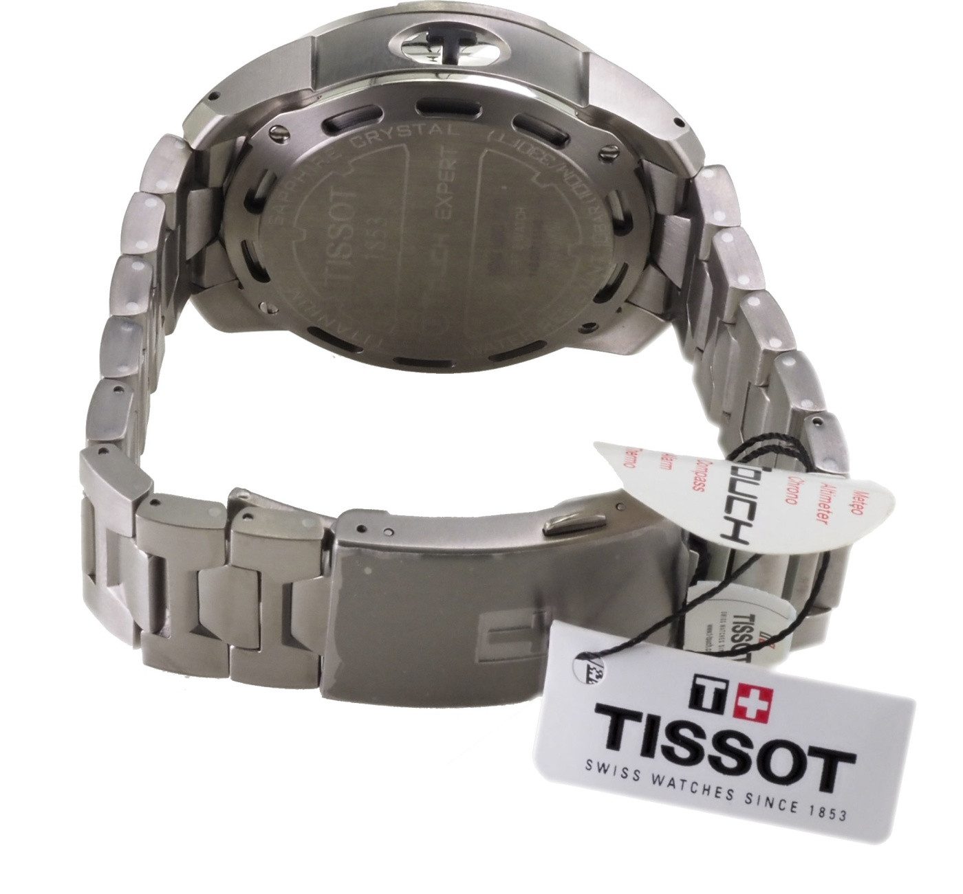 Tissot Quarzuhr Tissot Herren Uhr Chronograph T-Touch Expert Titanium T0134204420200, (Weiß)