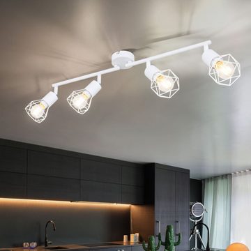 etc-shop LED Deckenspot, Leuchtmittel inklusive, Warmweiß, Decken Strahler Retro Käfig Leuchte Wohn Zimmer Spot