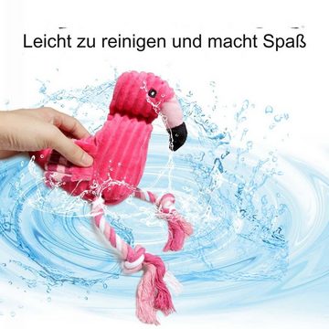 FIDDY Tierkuscheltier Dog Toy Flamingo Shape Dog Teething Toy Plush Toy, (2-tlg) Suitable for puppies, small, medium and large dogs, pink one size