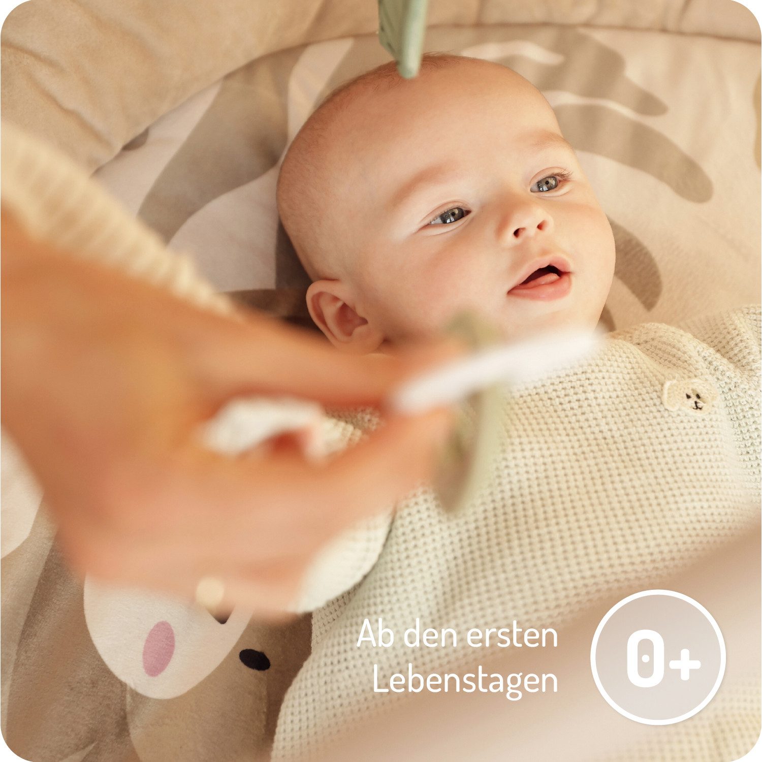 MoMi Spielmatte Luani, Spielmatte mit Spielbogen, Sensorik-Spielzeug & Spiegel