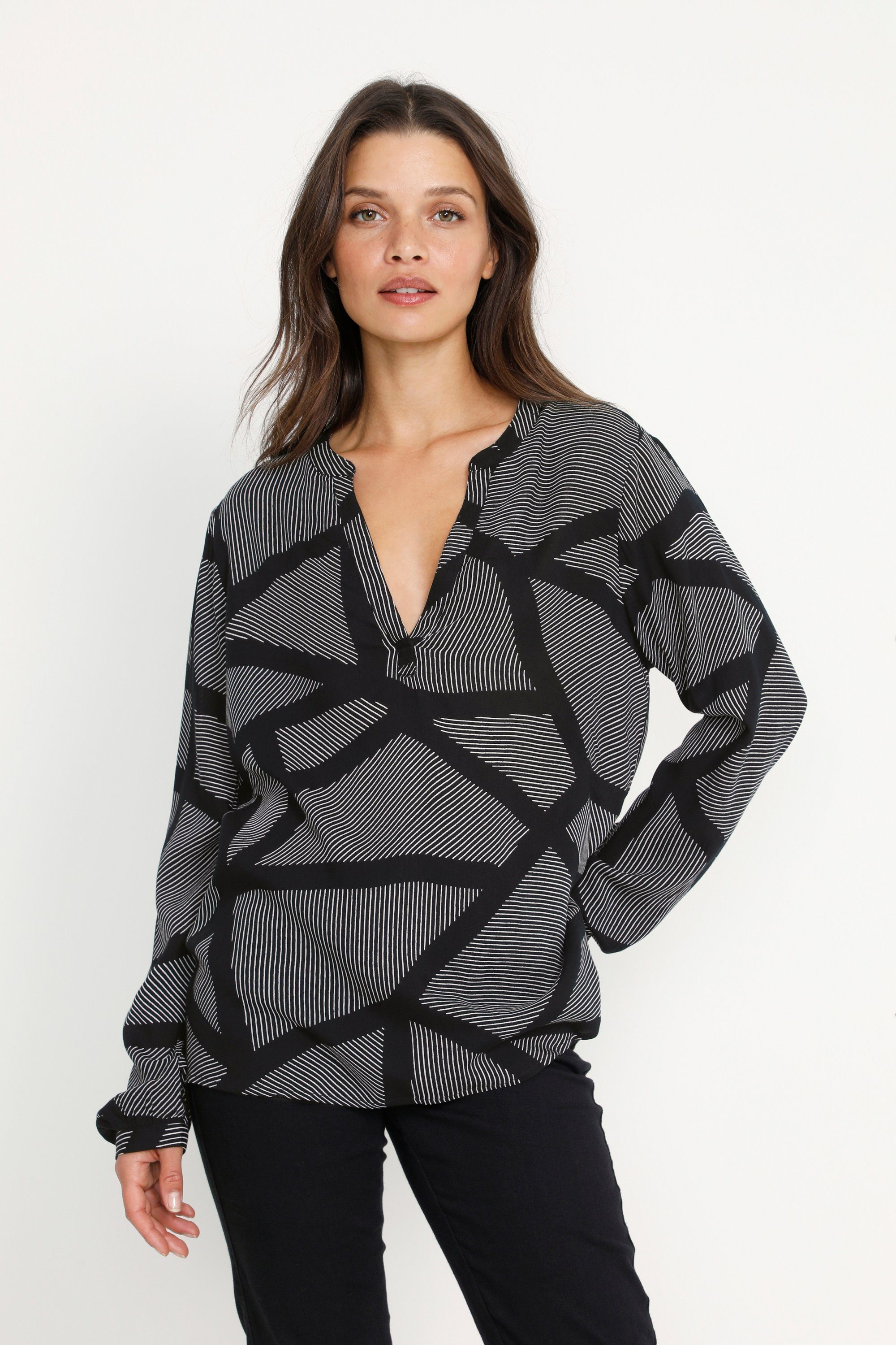 KAFFE Langarmbluse Langarm-Bluse KAdebra