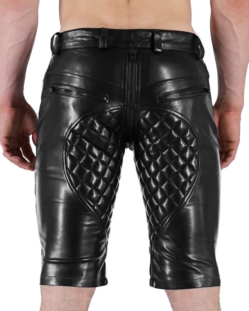 BOCKLE Lederhose Bockle® 5 GAY-ZIP FAUX Shorts PUSH-STRAP Kunstlederhose Leder Shorts