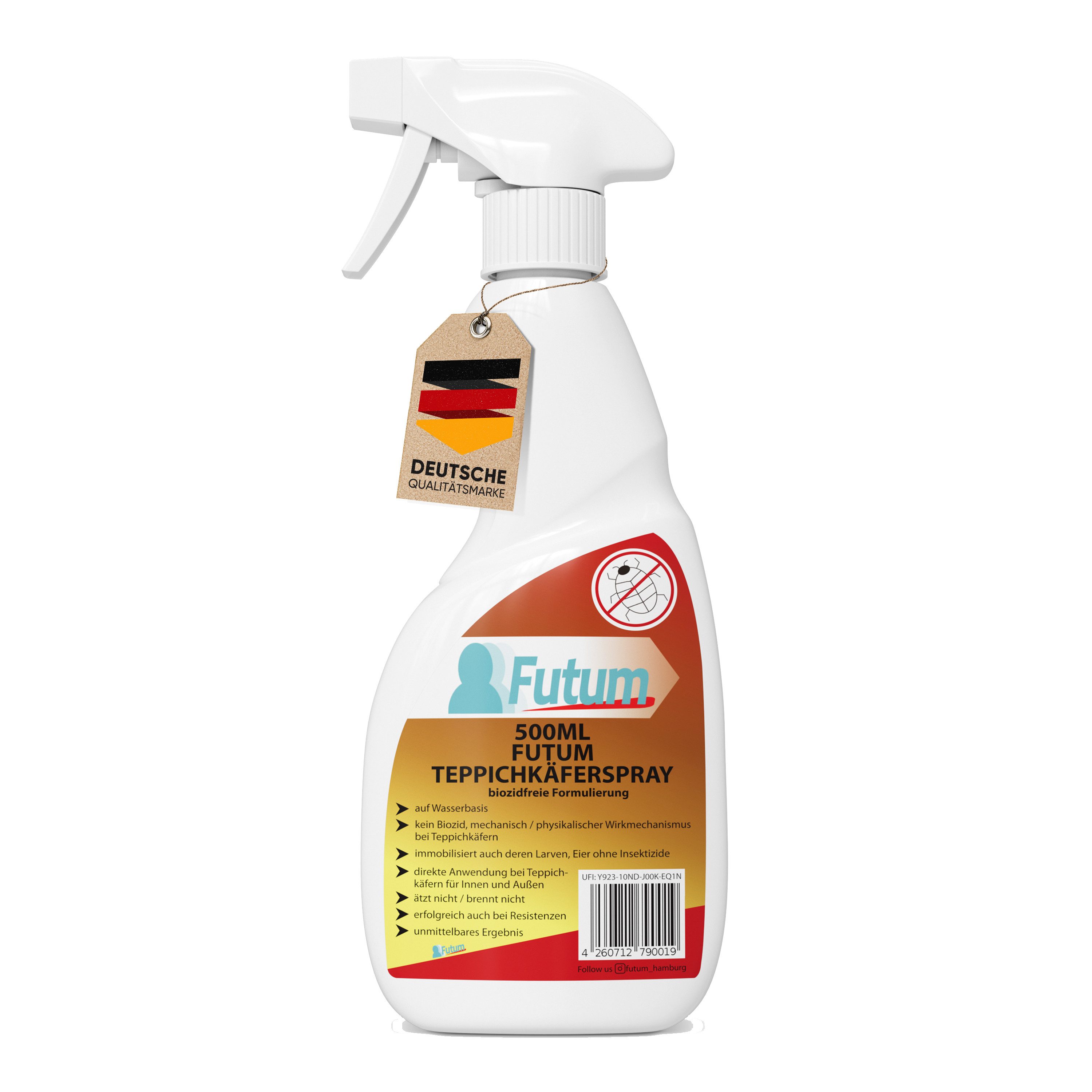 FUTUM Insektenspray Teppichkäferspray, Käfer Abwehr, 1 l – Bild 5 von 5