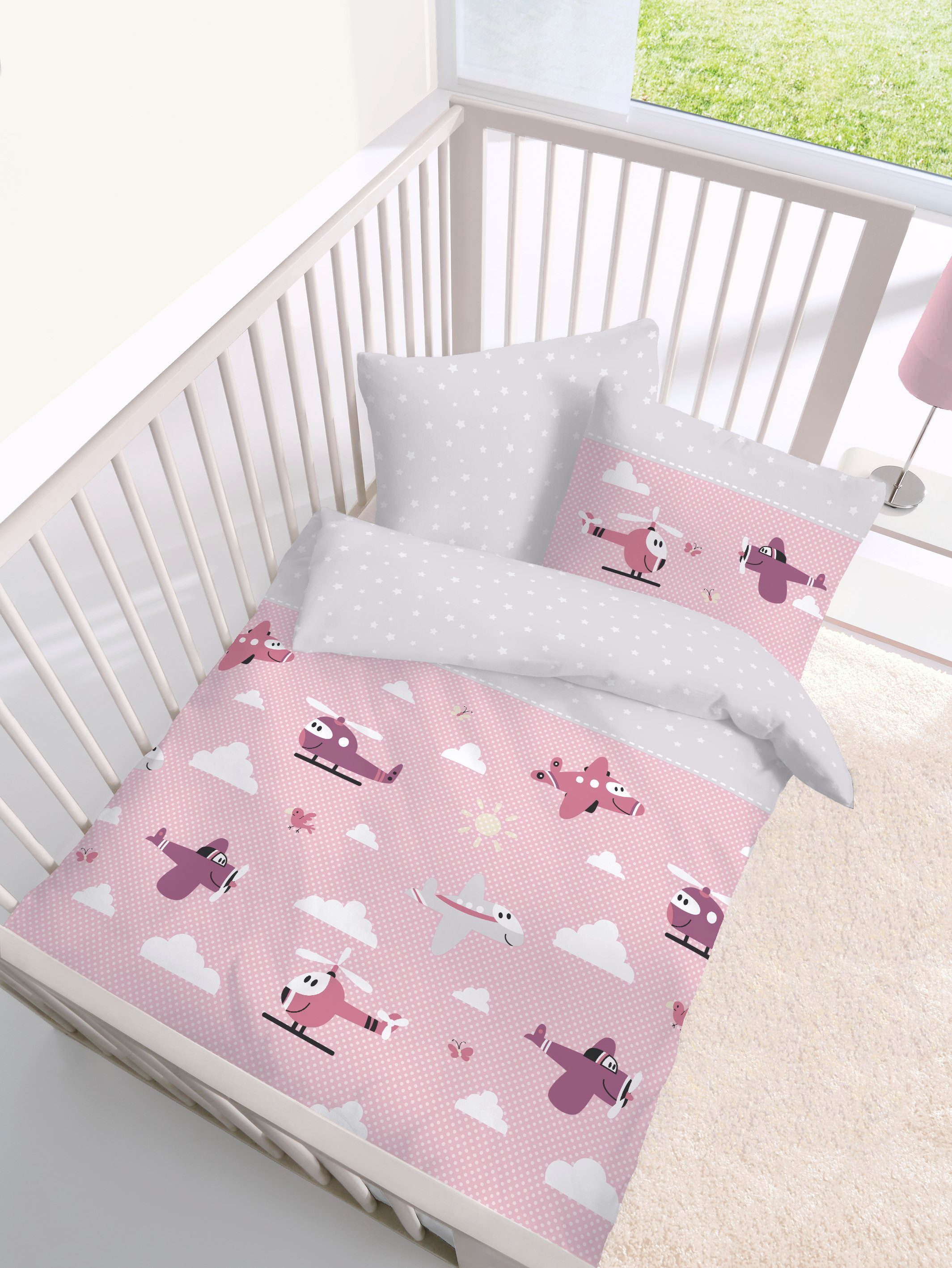 DOBNIG Babybettwäsche Biber Kinderbettwäsche 2tlg.100x135cm rosa günstig online kaufen