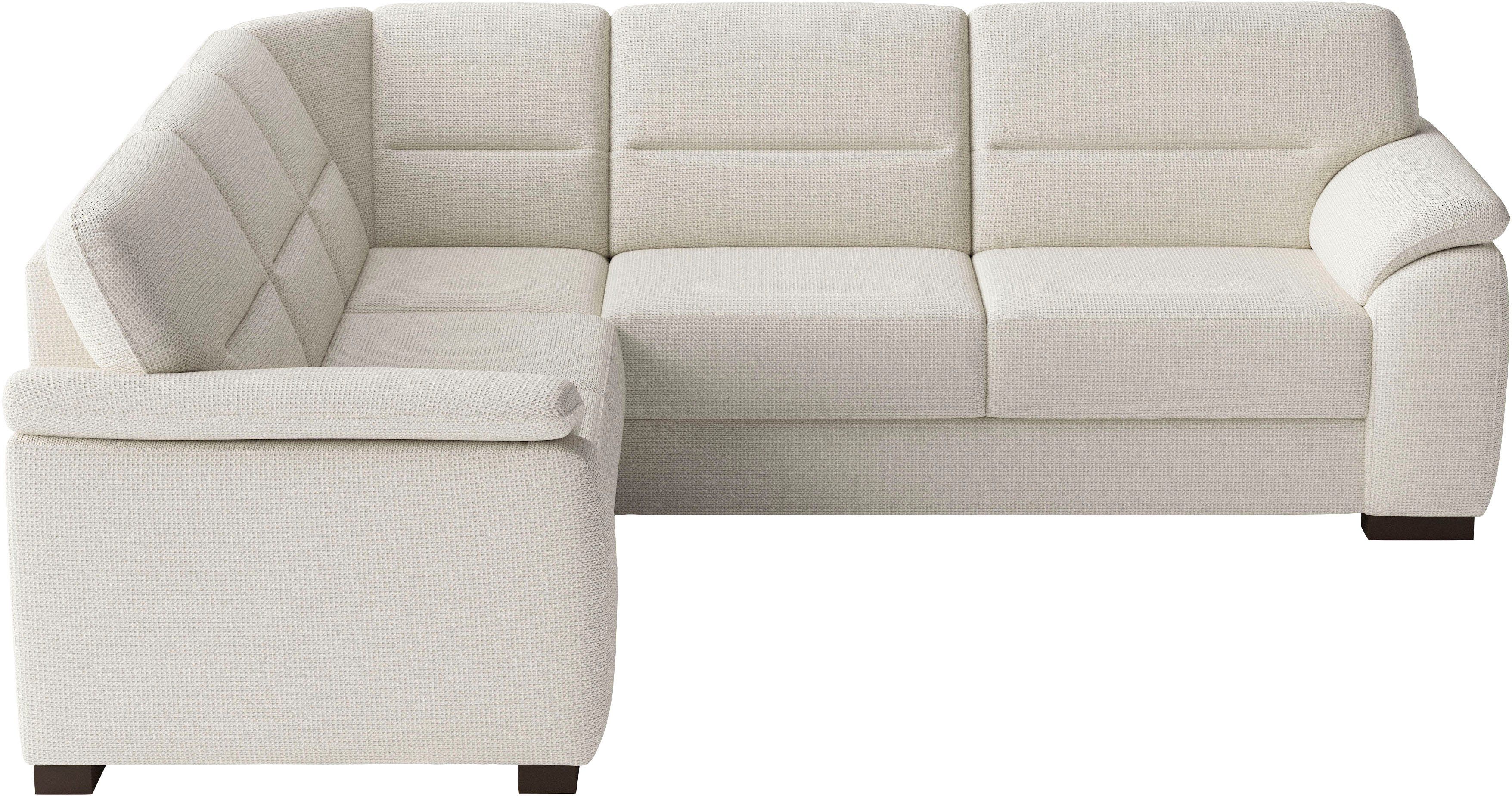 sit&more Ecksofa Montego L-Form, B: 256 cm, große Stoffauswahl, Komfortsitzhöhe 46 cm, optional Schlaffunktion und Schubkasten mit Stauraum