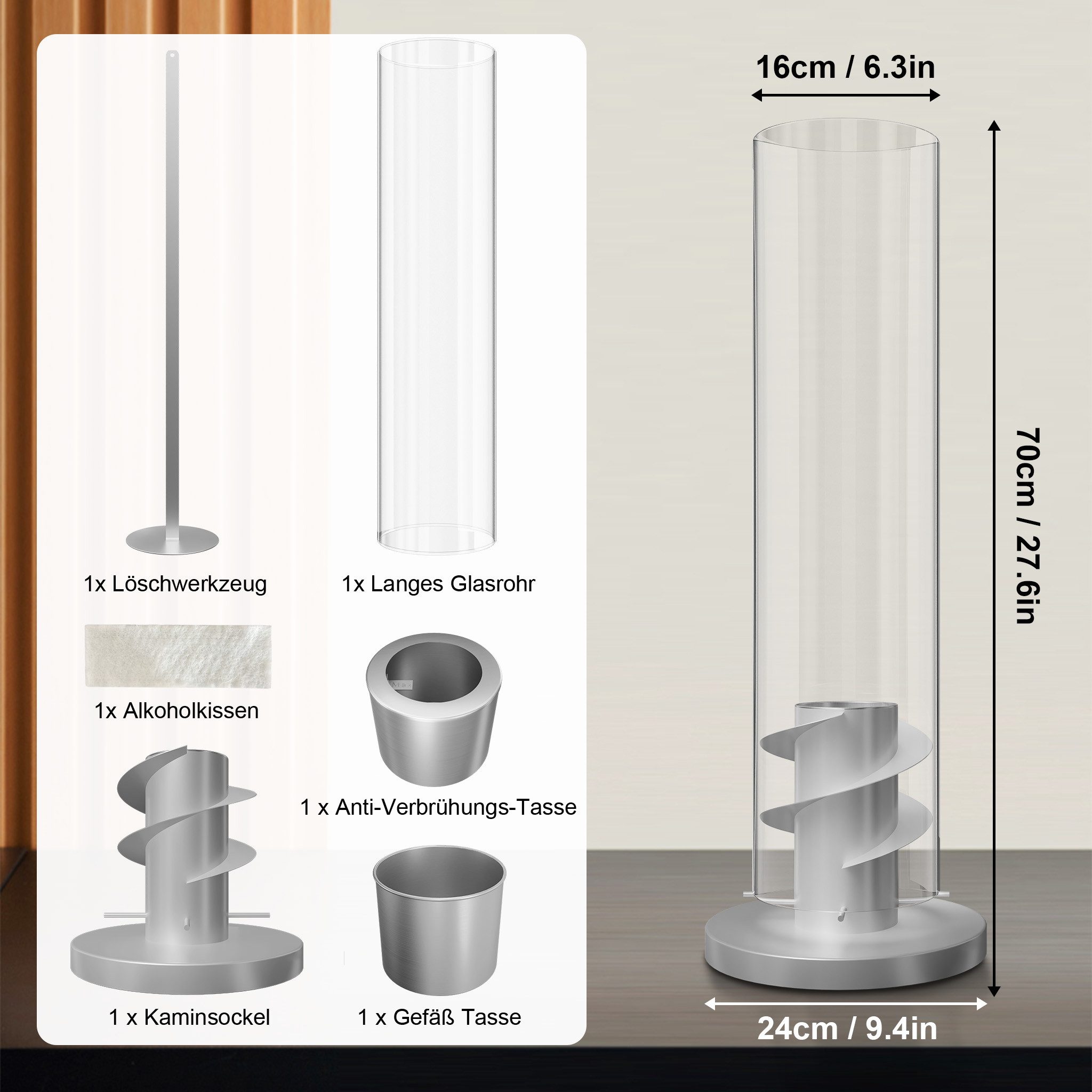 FIVMEN Tischfeuer Bioethanol Kamin Freistehender Standkamin Tischkamin aus günstig online kaufen