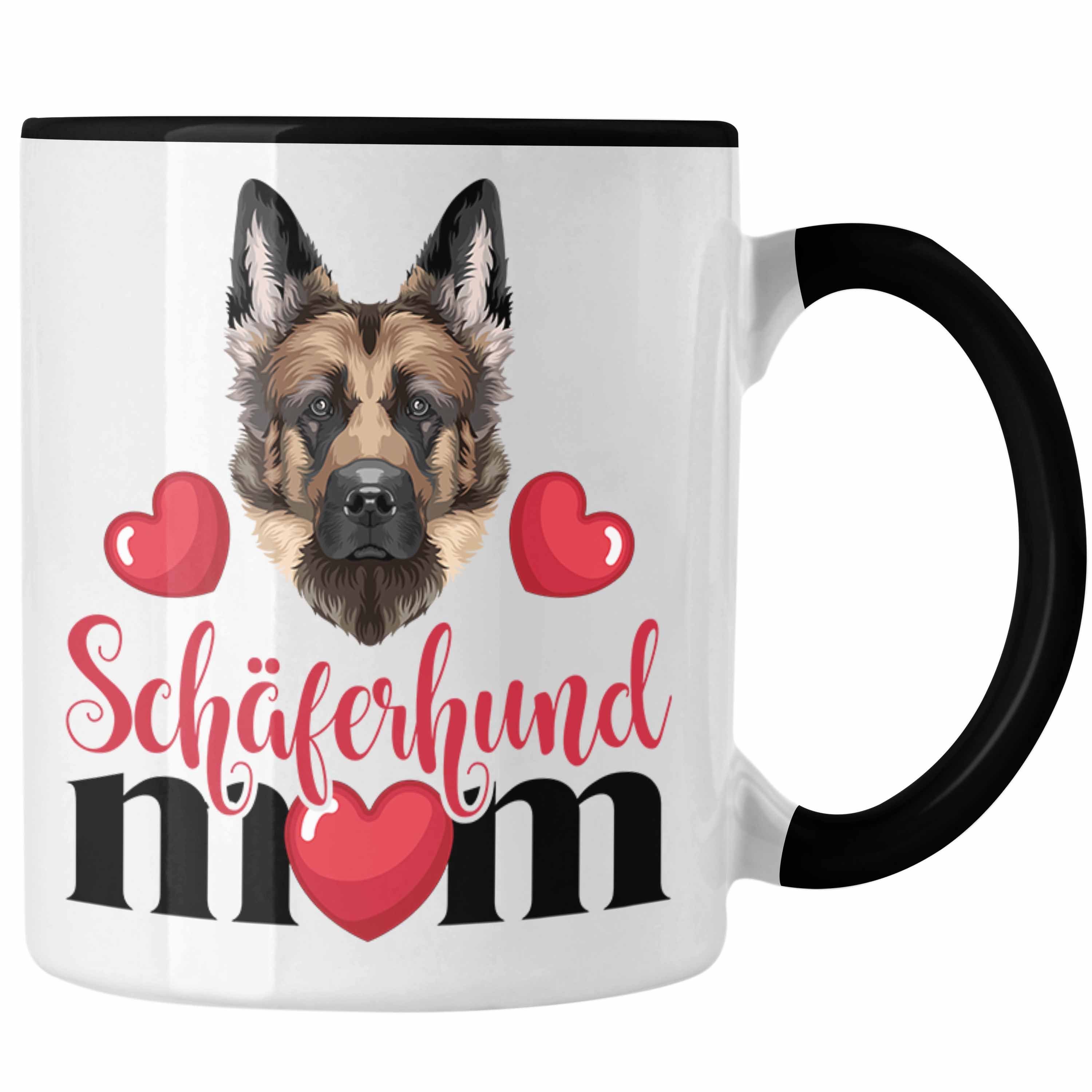 Trendation Tasse Schäferhund Besitzer Mom Mama Tasse Geschenk Lustiger Spruch Geschenki Schwarz