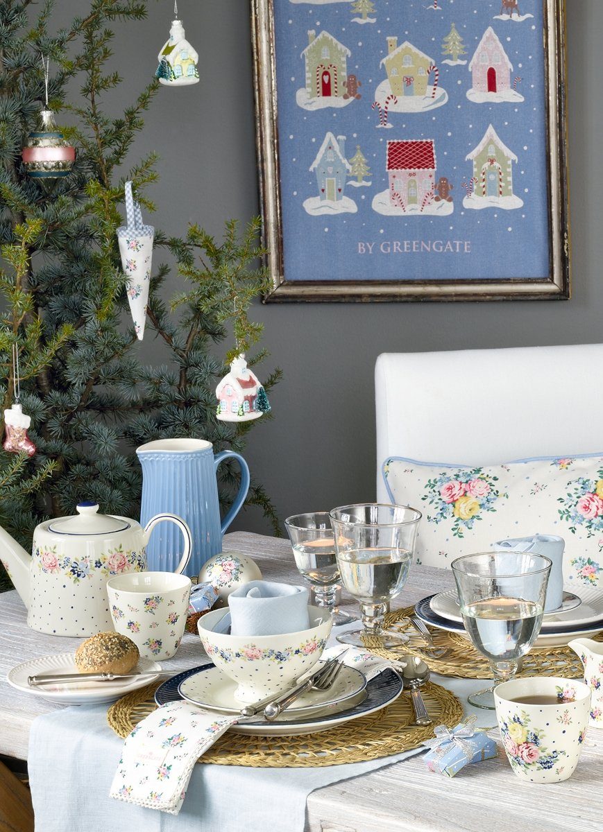 Greengate Glas Laura homes Wasserglas dusty blue 0,3 l, Glas