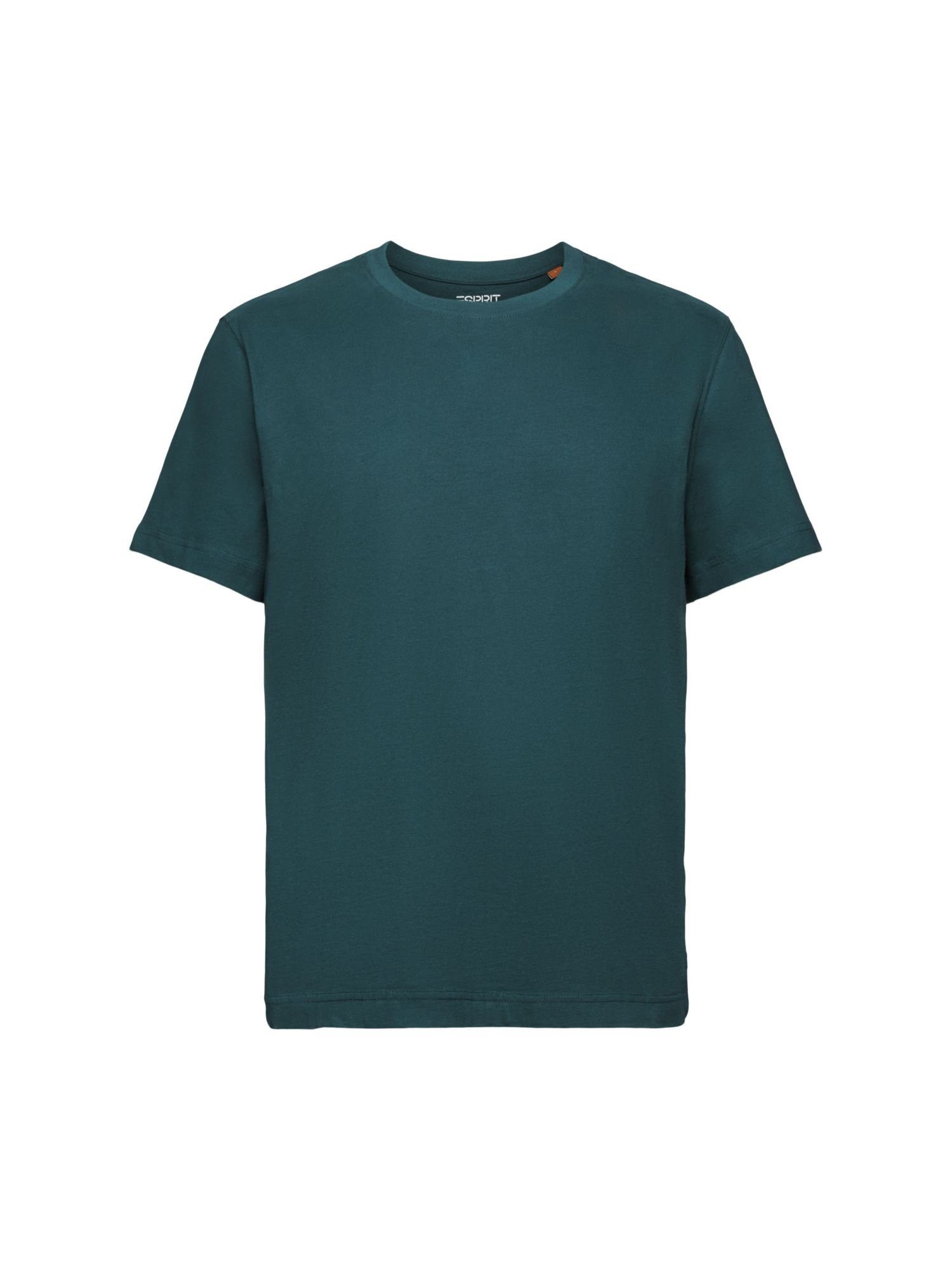 Esprit aus (1-tlg) GREEN EMERALD T-Shirt Rundhals-T-Shirt Baumwolljersey