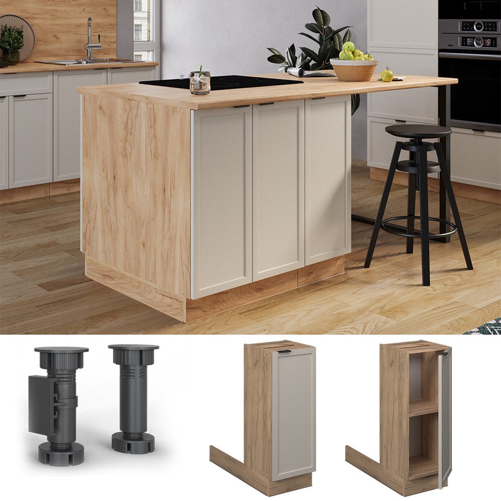 Vicco Unterschrank Fame-Line, GrauBeige/Goldkraft Eiche, 30 günstig online kaufen