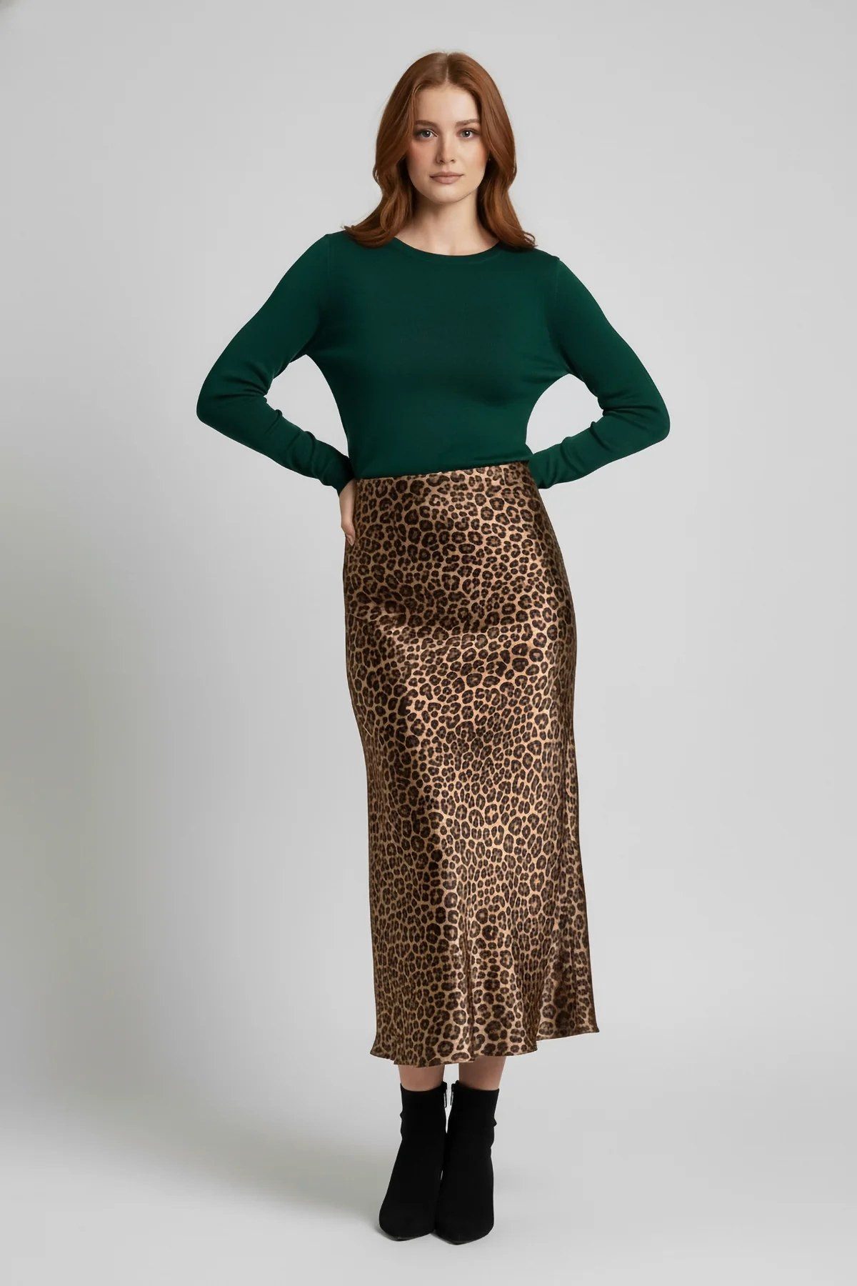 Midirock Leopardenmuster Midi-Rock