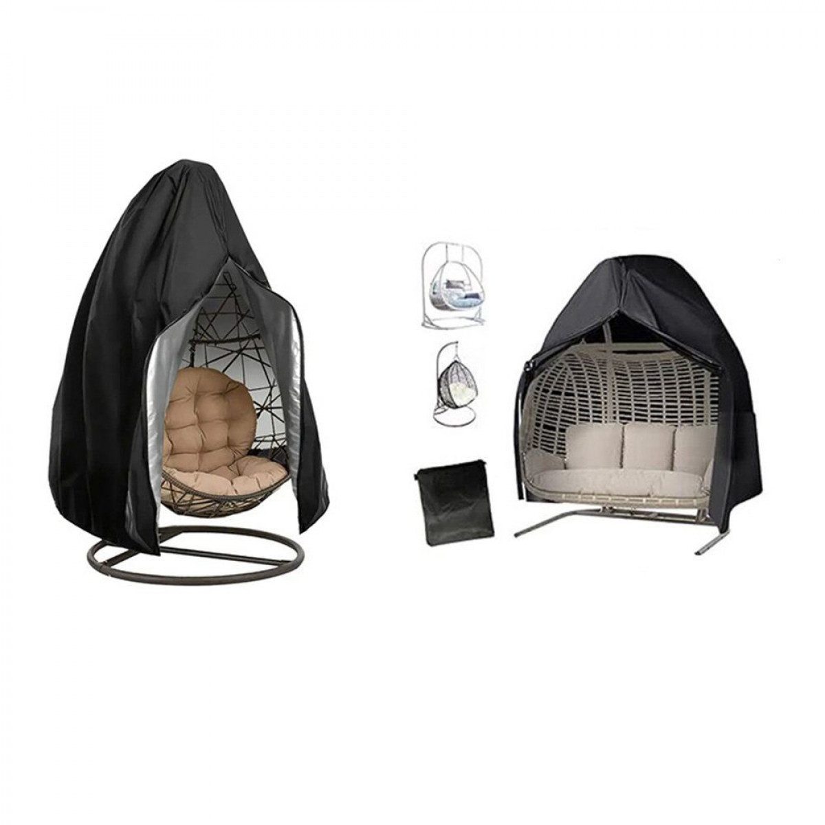 FELIXLEO Gartenmöbel-Schutzhülle Hängesessel Abdeckung mit Reißverschluss S günstig online kaufen