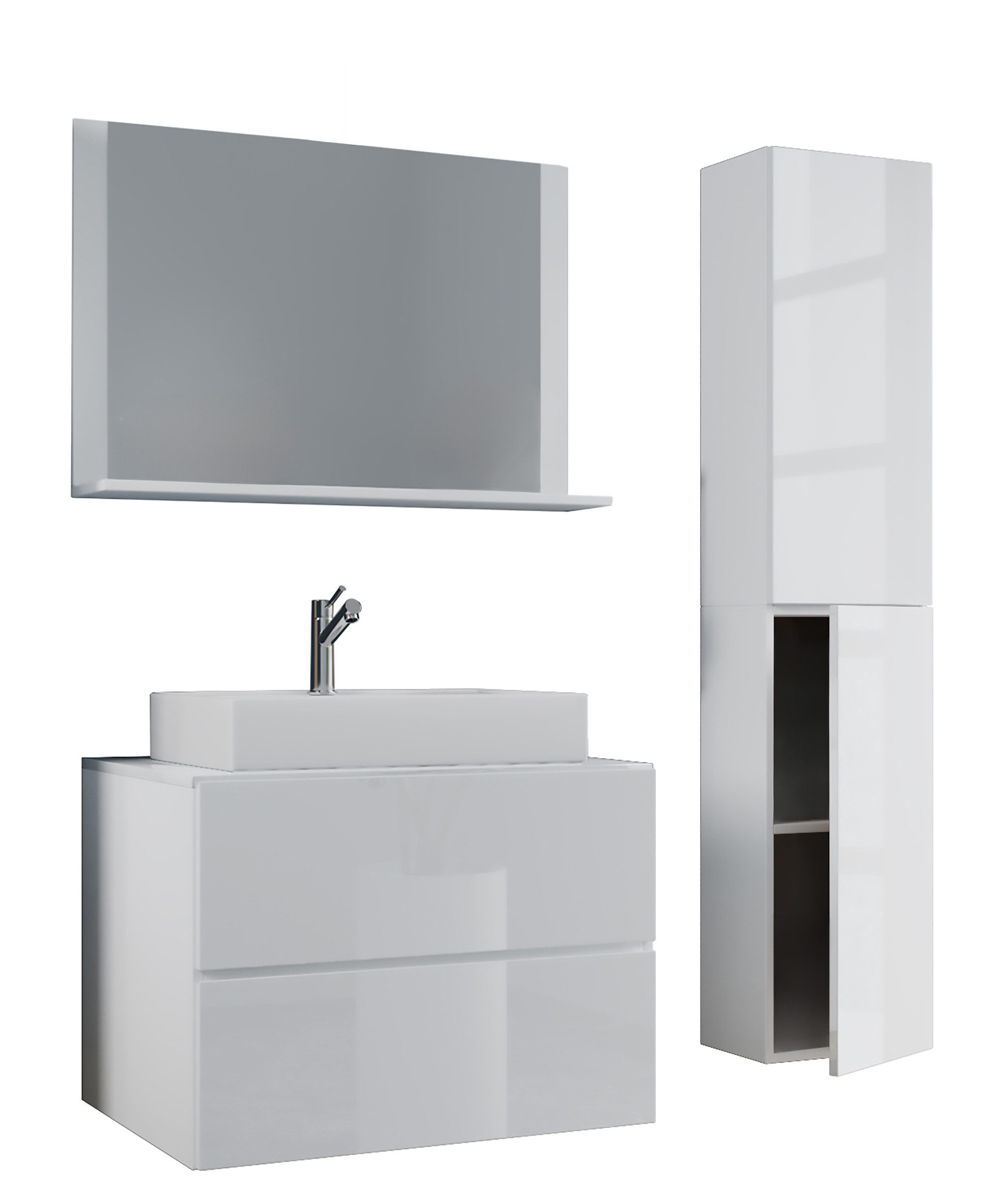 VCM Waschtisch 4-tlg. Waschplatz Waschtisch Lendas L Schublade (4-St)