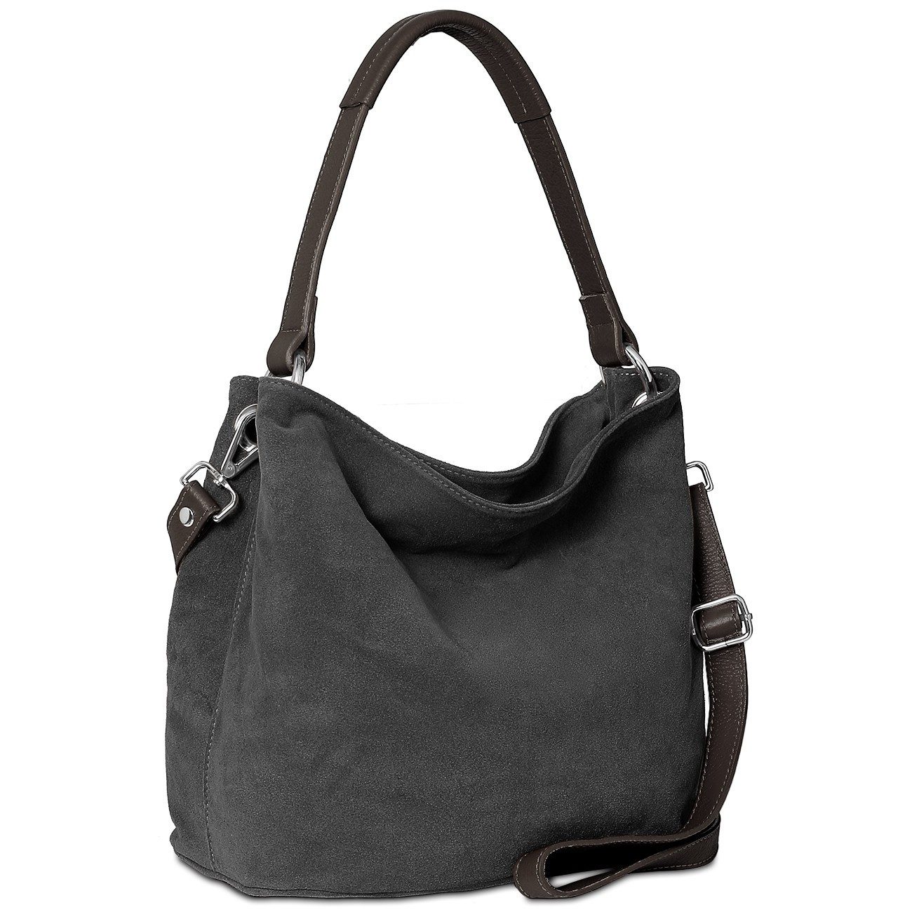 Caspar Schultertasche Damen Veloursleder Handtasche Klassisch - PREMIUM LIN günstig online kaufen