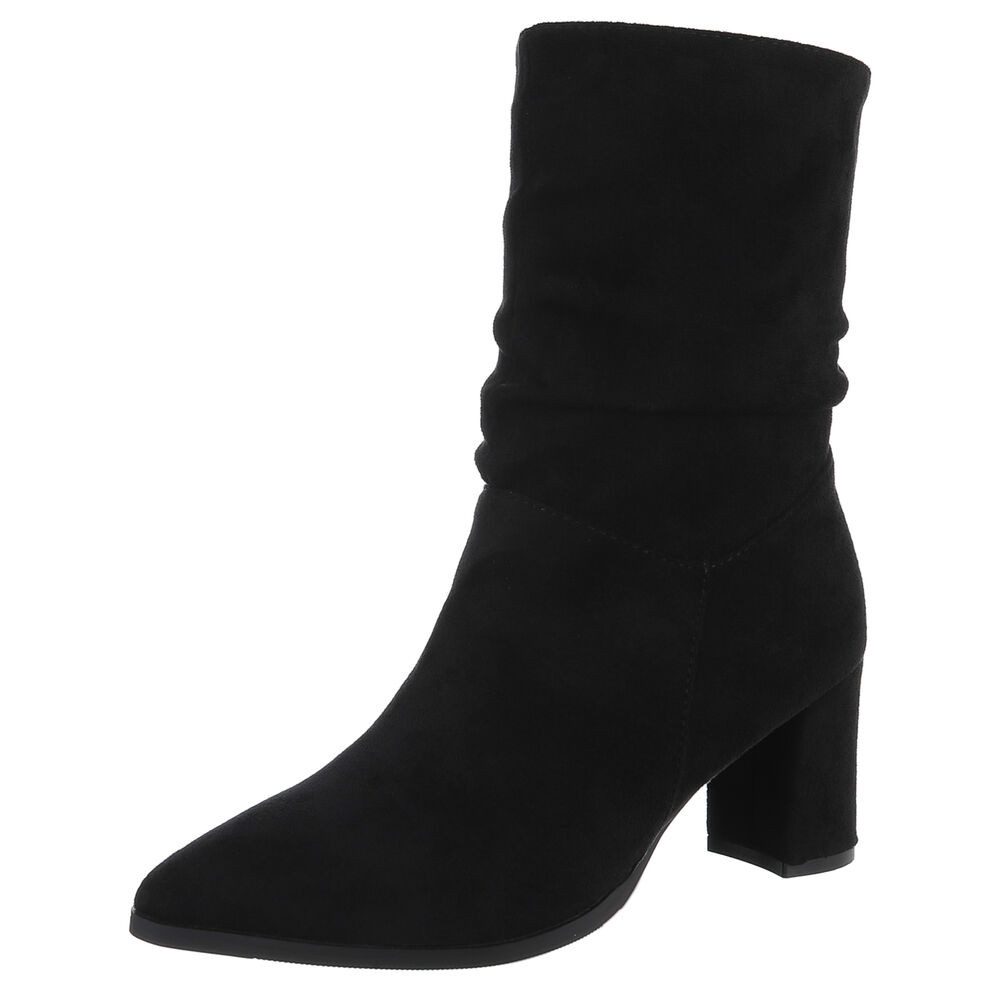 Ital-Design Eleganter Blockstiefel mit gerafftem Design für Damen Stiefelet günstig online kaufen