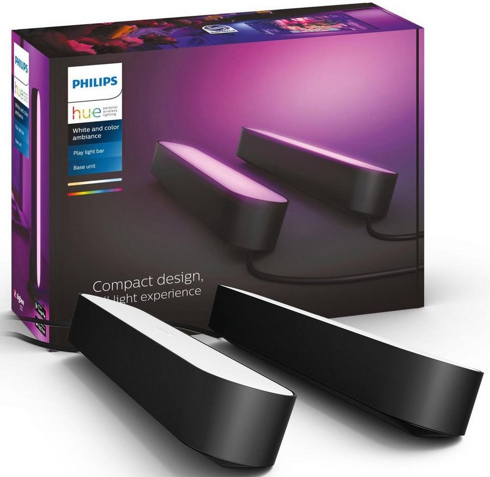 Philips Hue LED Tischleuchte Lightbar, Farbwechsel, LED fest integriert,  Farbwechsler, Wählen Sie aus 16 Millionen Farben, passend zu Ihrer Stimmung