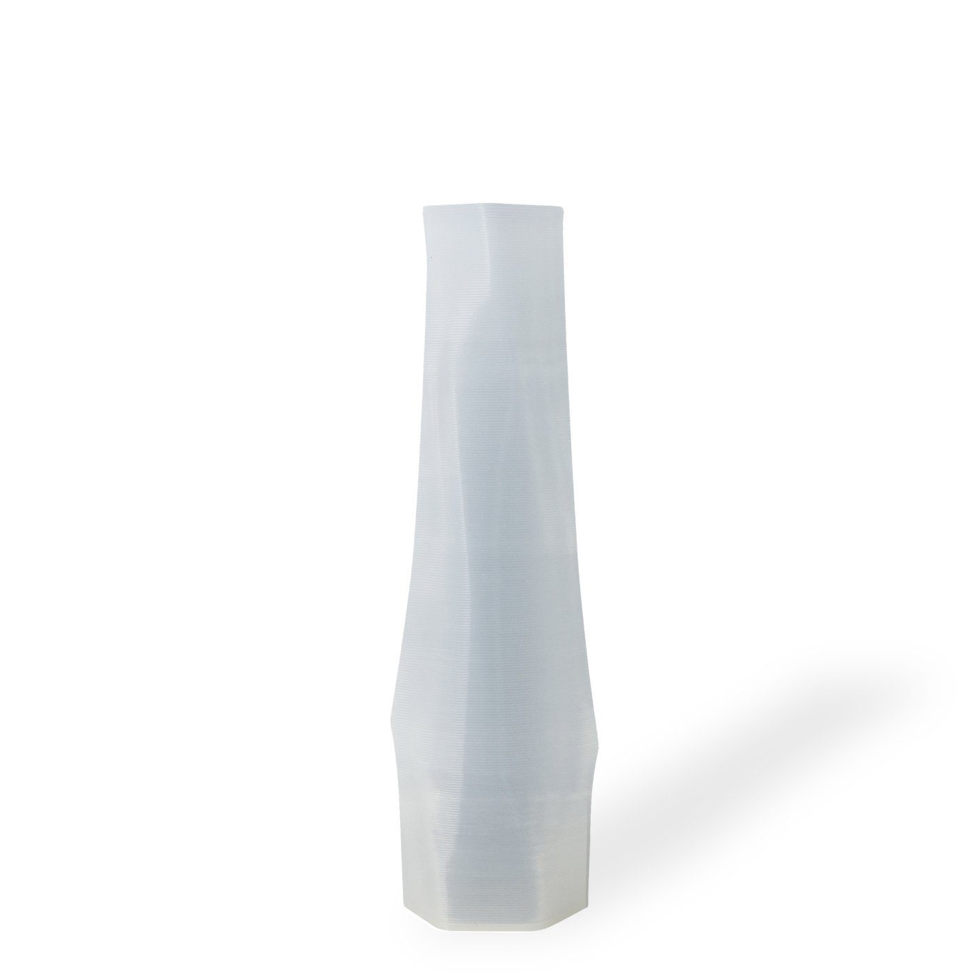 Shapes - Decorations Dekovase the vase - hexagon (deco), 3D Vasen, viele Farben, 100% 3D-Druck (Einzelmodell, 1 Vase), Dekorative Vase aus durchsichtigem Kunststoff Weiß