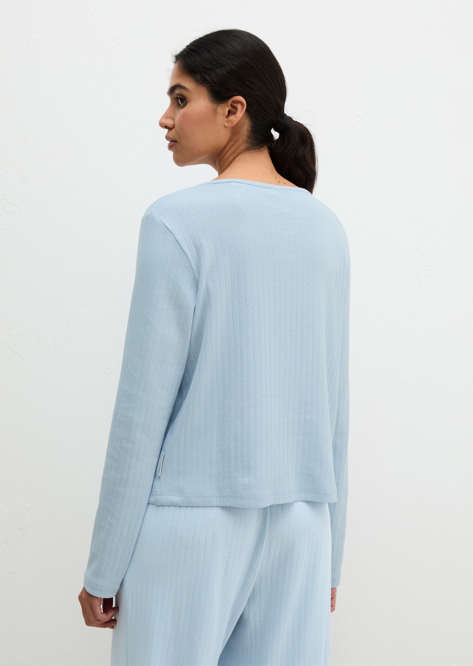 Marc O'Polo Cardigan Mix N Match Airy Cotton Rib mit langen Ärmeln und Knöpfen, Baumwollmix