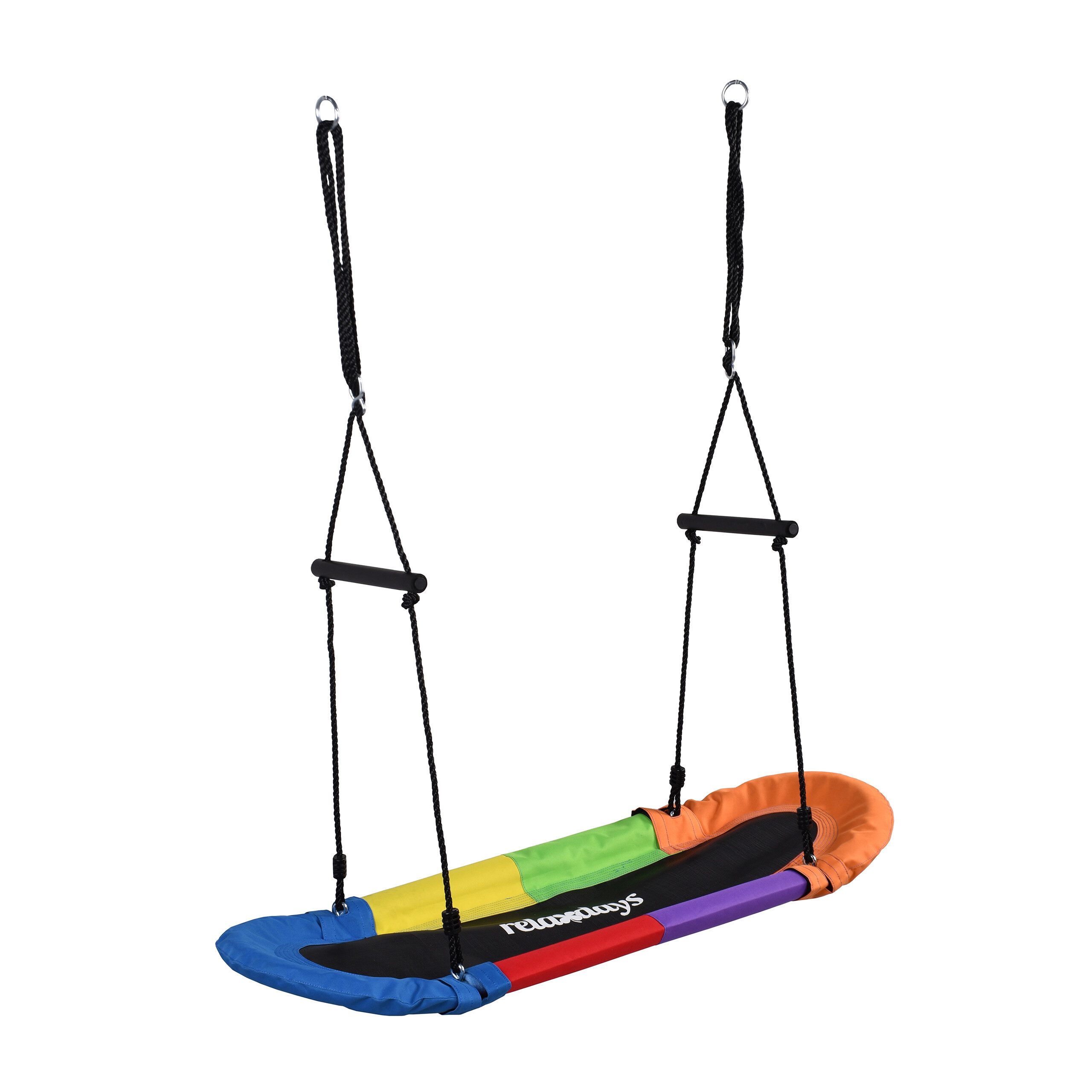 relaxdays Nestschaukel oval 150 kg mit Griffen, (1-tlg), Bunt