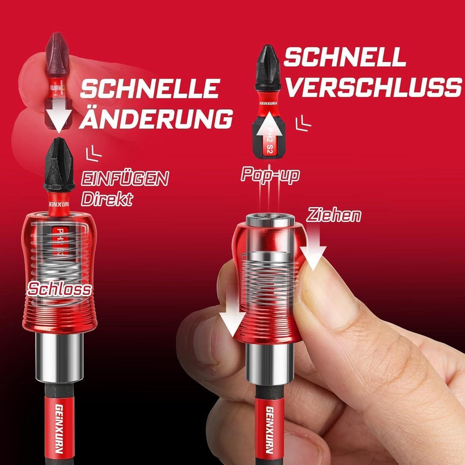 LuxusKollektion Bit-Set Bithalter magnetisch 5tlg 60mm Schnellwechsel Cr-V