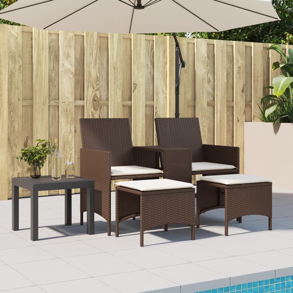 vidaXL Loungesofa Gartensofa 2-Sitzer mit Tisch günstig online kaufen