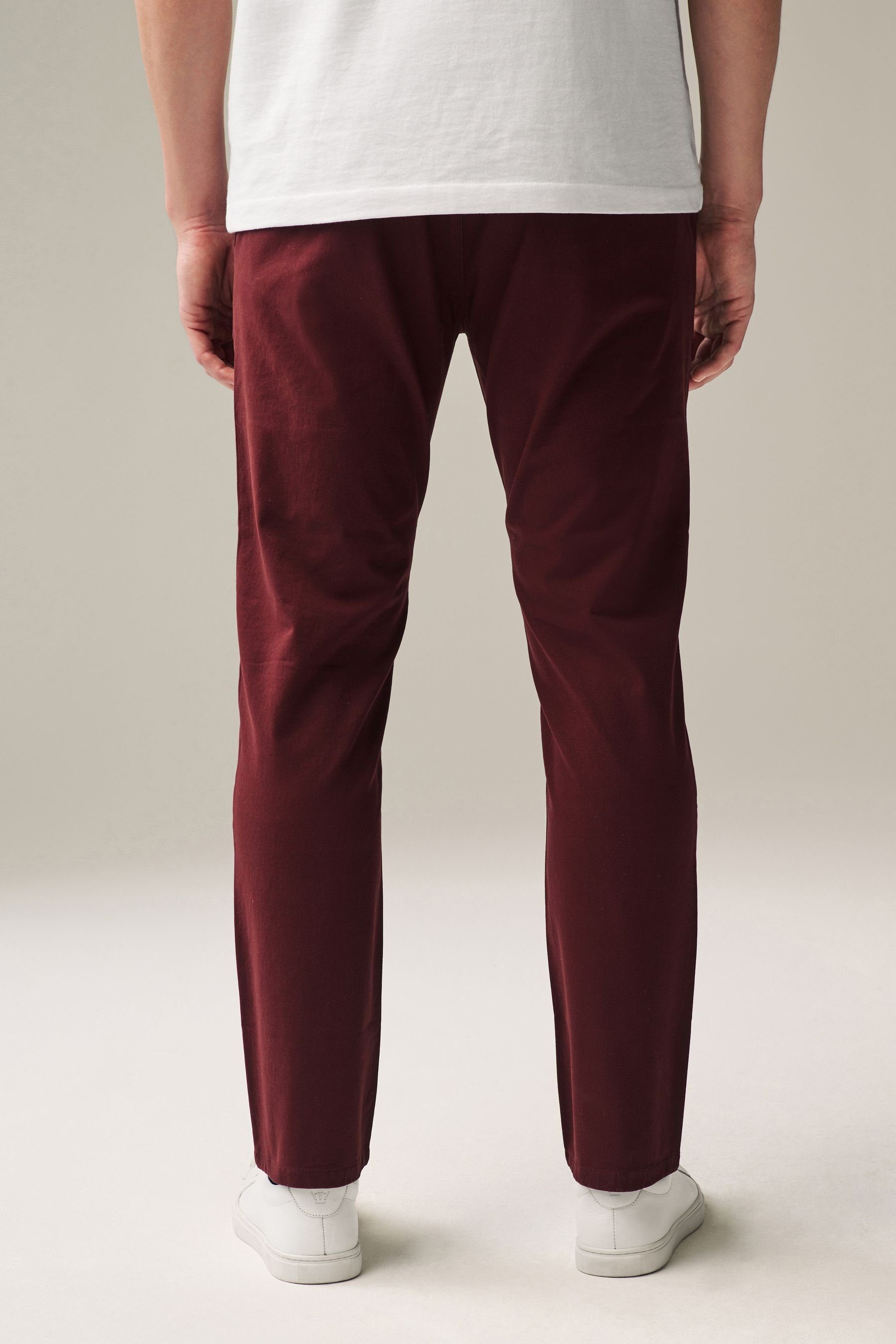Slim Chinohose Fit Next Stretch Berry Red mit Chinohose (1-tlg)