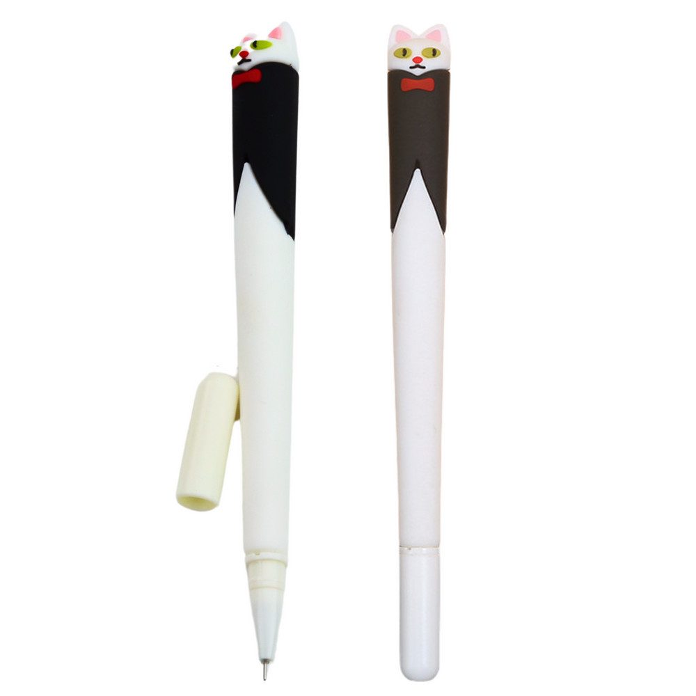 LEAN TOYS Gelschreiber Gelstift Tintenroller Katzenmotiv, (Spar-Set, 1-tlg., 5 cm flexibel, 16), Katzen-Design, 0,5 mm Geltinte, Schutzkappe, Gummigriff