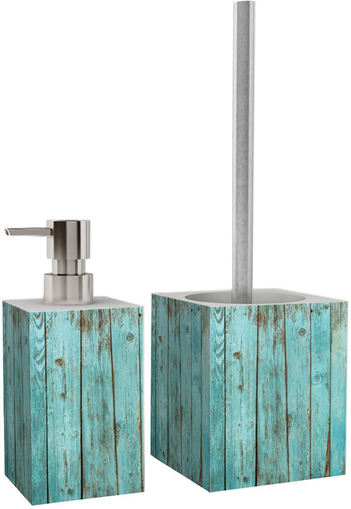 Sanilo Badaccessoire-Set mit Motiv, viele schöne Дозаторы мыла und WC Bürsten zur Auswahl, Klobürste mit auswechselbaren Bürstenkopf, 2 tlg., 2-tlg., Desinfektionsspender mit stabiler Pumpe, hochwertig & modern