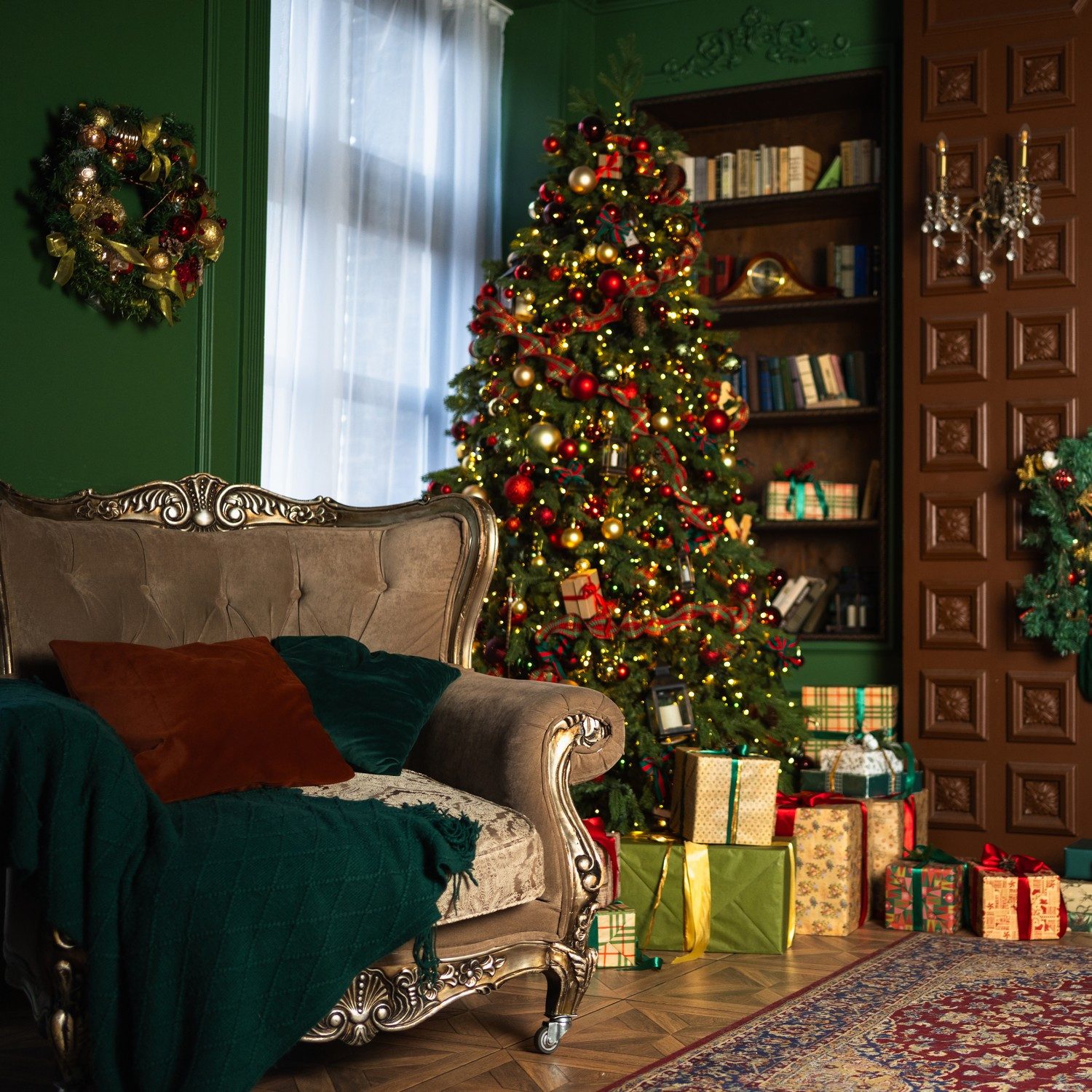 Wallario Möbelfolie Weihnachtszauber im Wohnzimmer