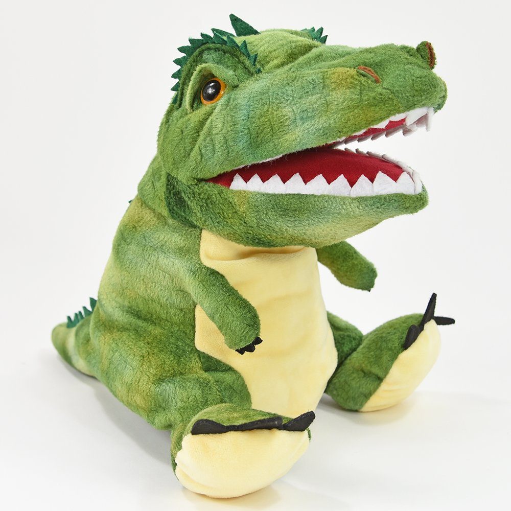 Kögler Handpuppe T-Rex Dino Plüsch Puppe Dinosaurier Spielzeug 30 cm grün