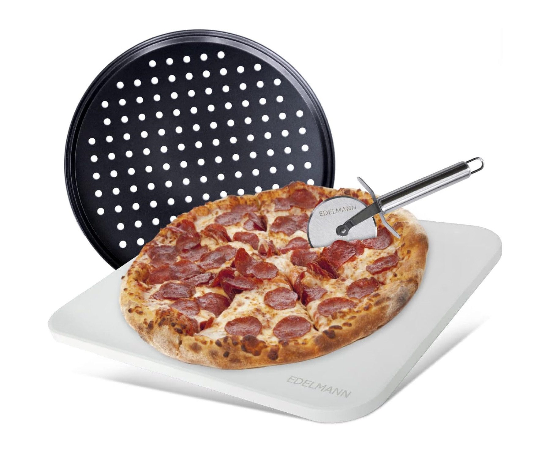 Rungassi Pizzastein Edelmann Pizzastein Backofen &amp; Gasgrill 3er Set ...