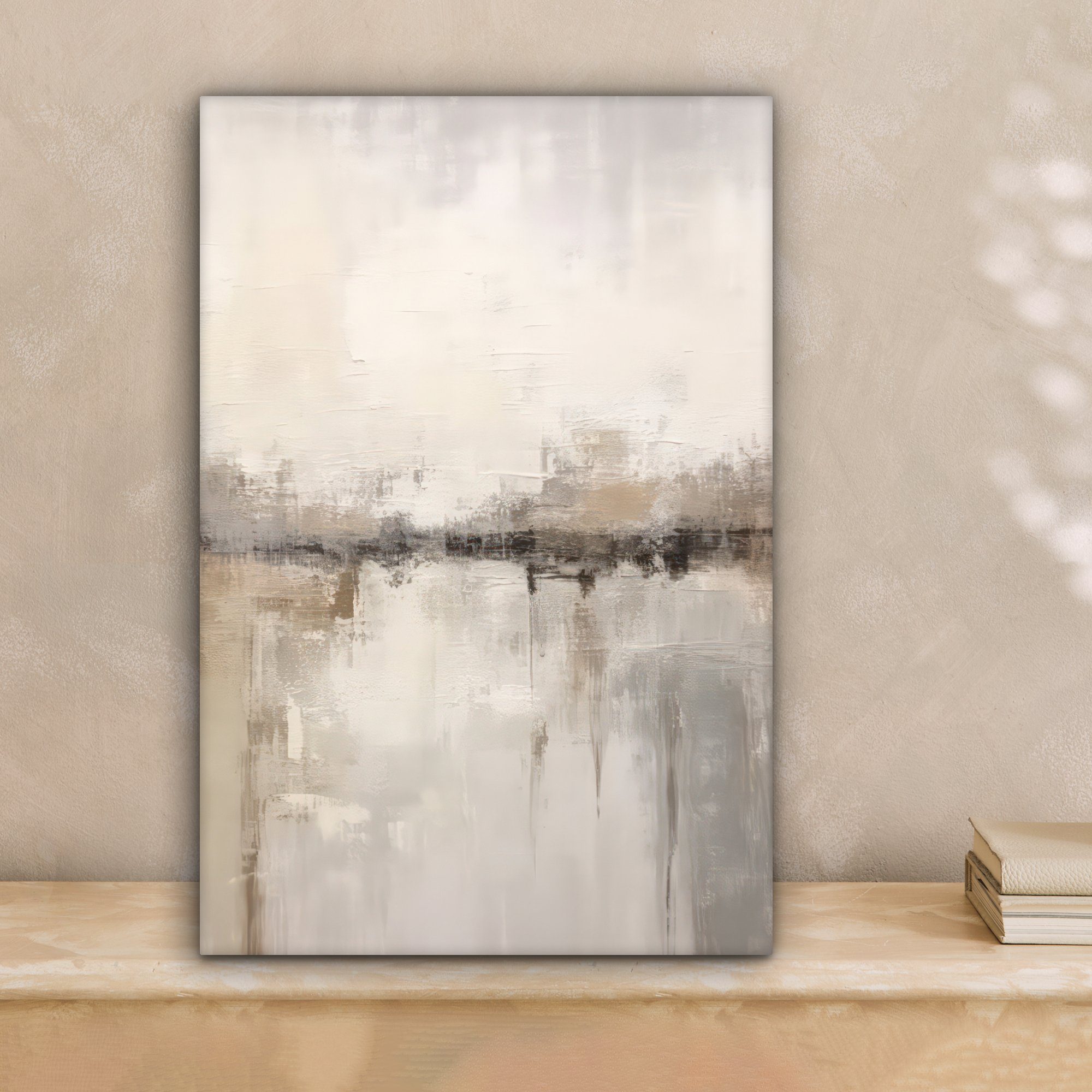 OneMillionCanvasses® Leinwandbild Moderne Kunst - Abstrakt - Beige, Fotodru günstig online kaufen