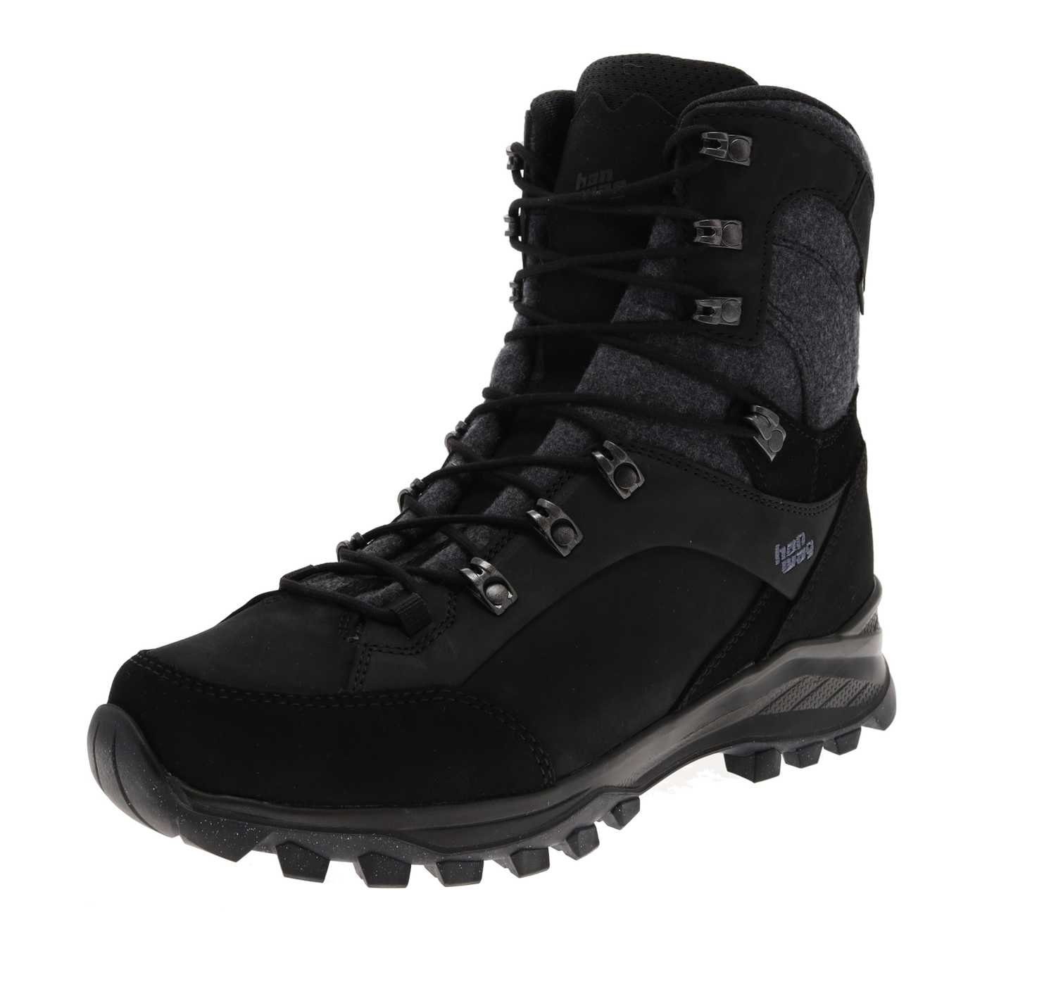 Hanwag Herren Winterstiefel Banks Winter GTX wasserdichter Wanderstiefel Schwarz Winterstiefel