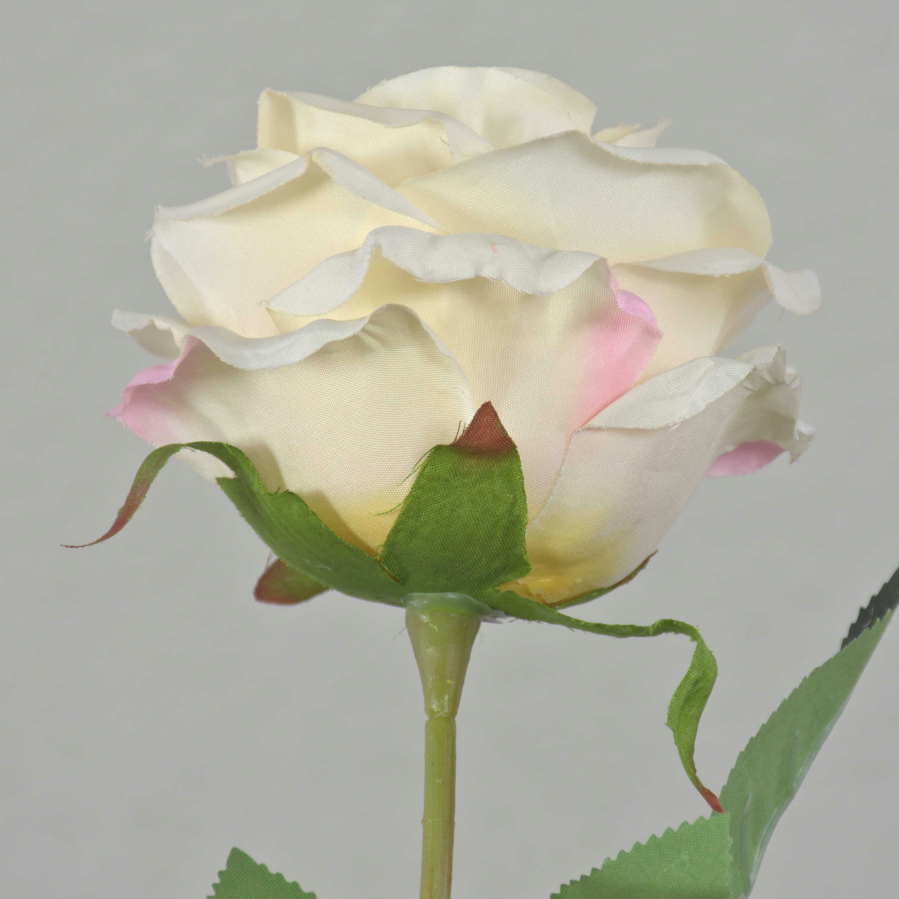 Kunstblume Textil Rose Eleazar, Creme-Aprikose, 65cm, Ø9cm Rose, artplants, Höhe 65.0 cm