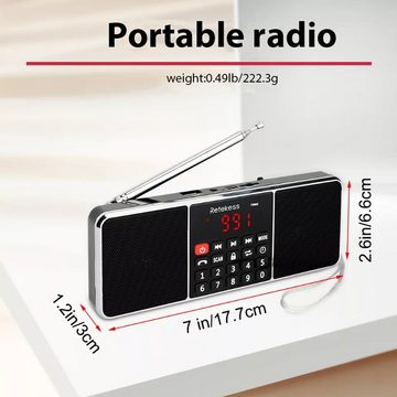 Retekess TR602 Tragbares Radio mit Bluetooth, Digital Radio mit Dual Woofer UKW-Radio (Sleep-Timer, MP3-Player, Unterstützen Sie die TF-Karte)