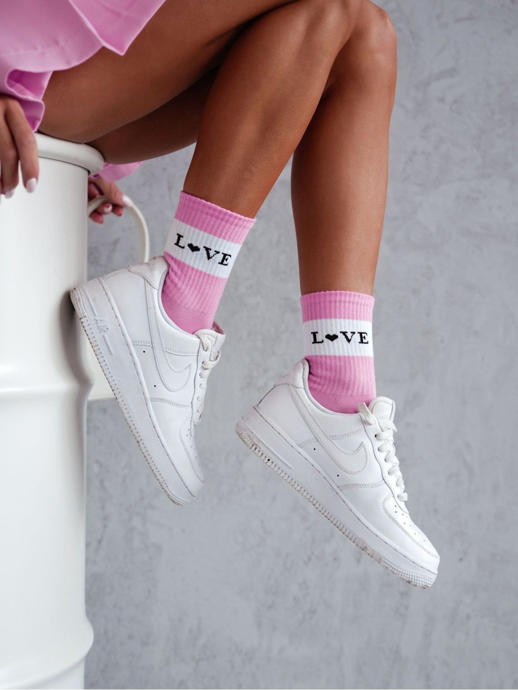 Socken moderne Langsocken 37/41 aus Baumwolle mit LOVE-Aufschrift