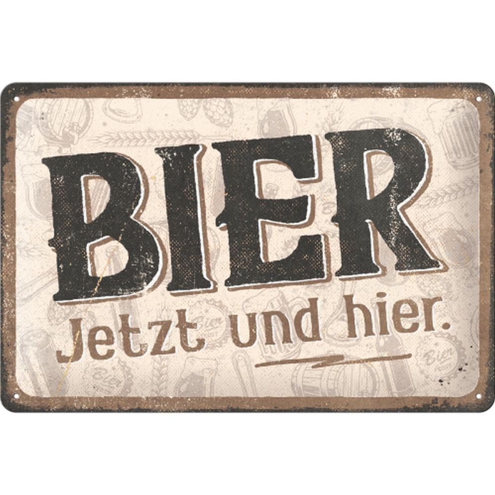 Nostalgic-Art Metallschild Blechschild 20 x 30cm - Open Bar - SONDEREDITION - Bier jetzt und hier