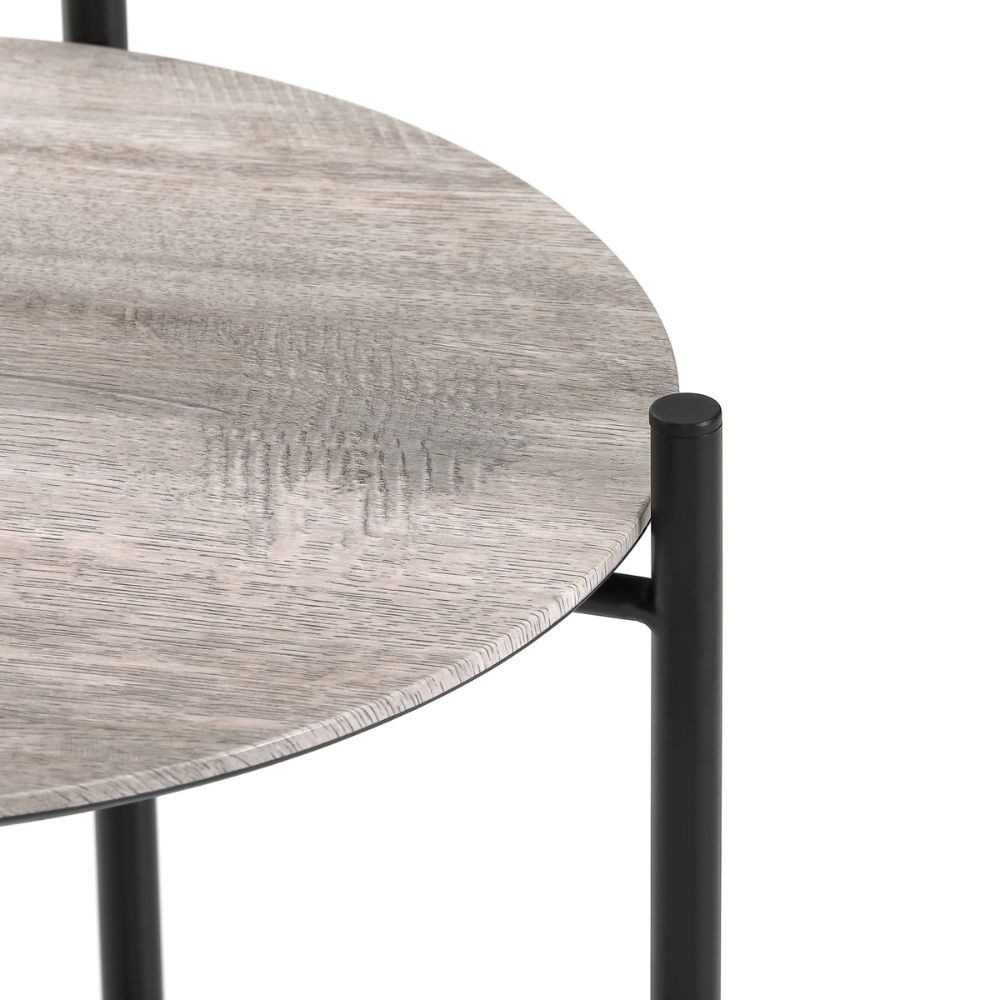 LebensWohnArt Beistelltisch Moderner Beistelltisch META Eichen-Optik Pflanzsäule Metallgestell