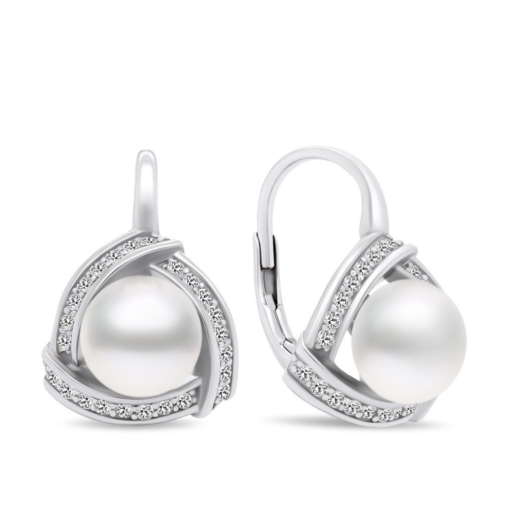 Ohrring-Set Luxuriöse Perlenohrringe aus Silber EA393W