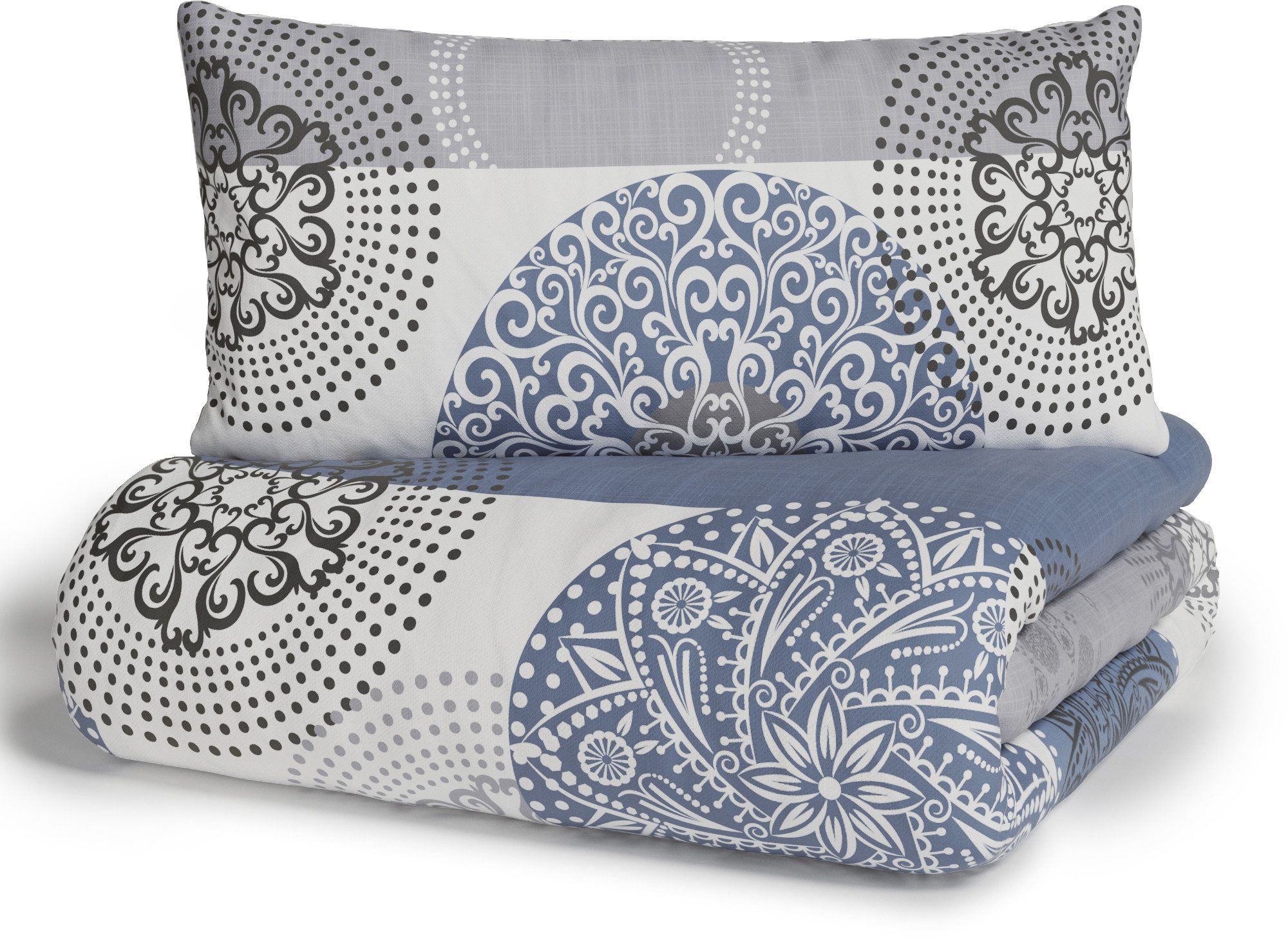 OTTO home Bettwäsche Tesso in Gr. 135x200, 155x220 oder 200x200 cm, Linon, 2 teilig, Bettwäsche mit Ornamenten und in verschiedenen Qualitäten – Bild 3 von 5