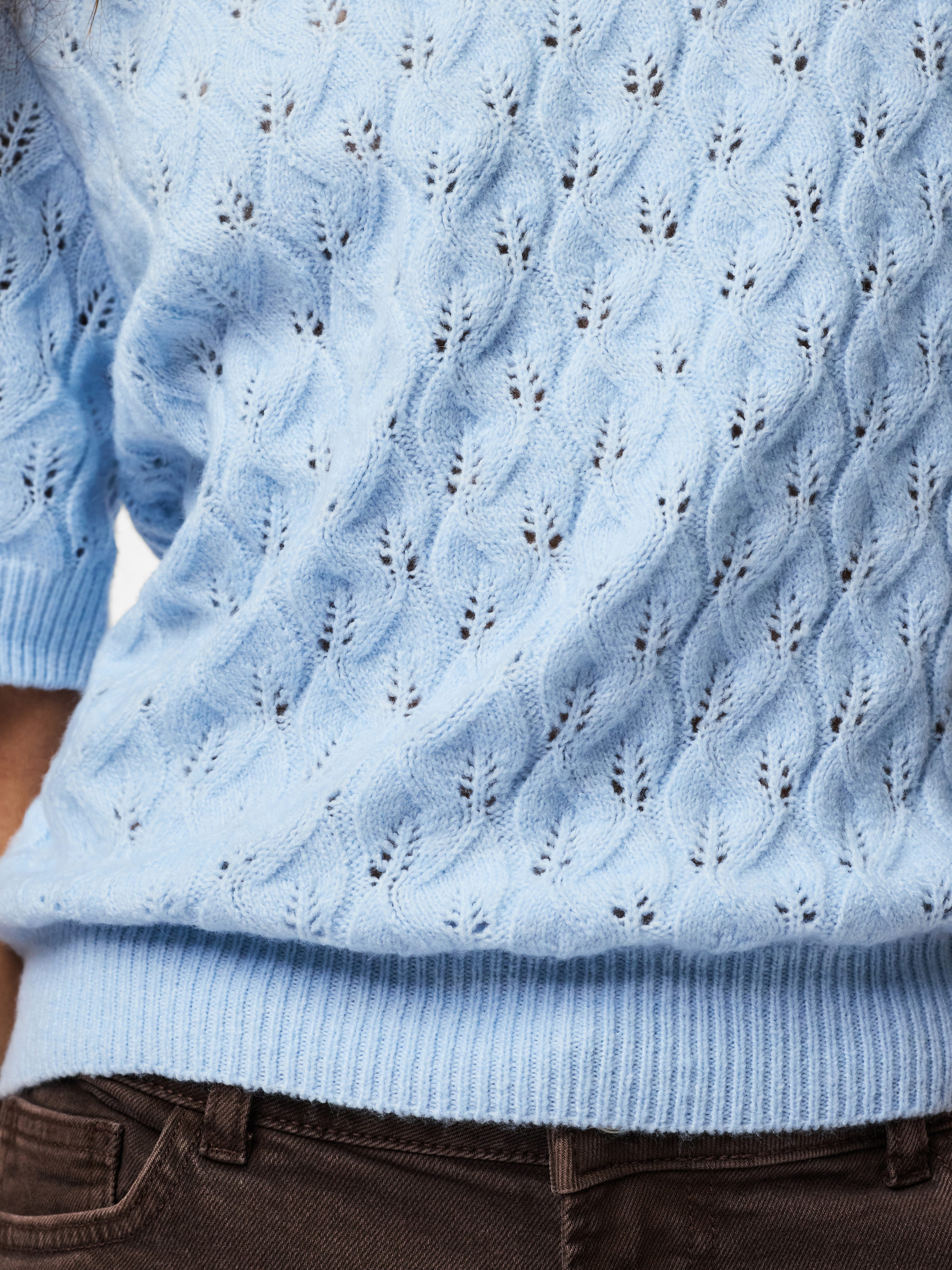 pieces Strickpullover PCLELOU SS O-NECK KNIT NOOS BC mit Ajourmuster günstig online kaufen