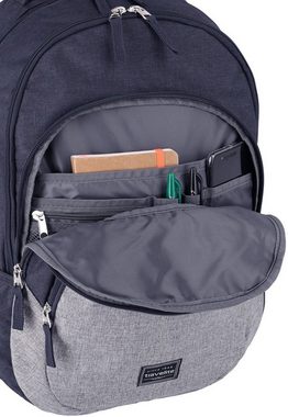 travelite Laptoprucksack Basics Melange, marine/grau, mit 15-Zoll Laptopfach