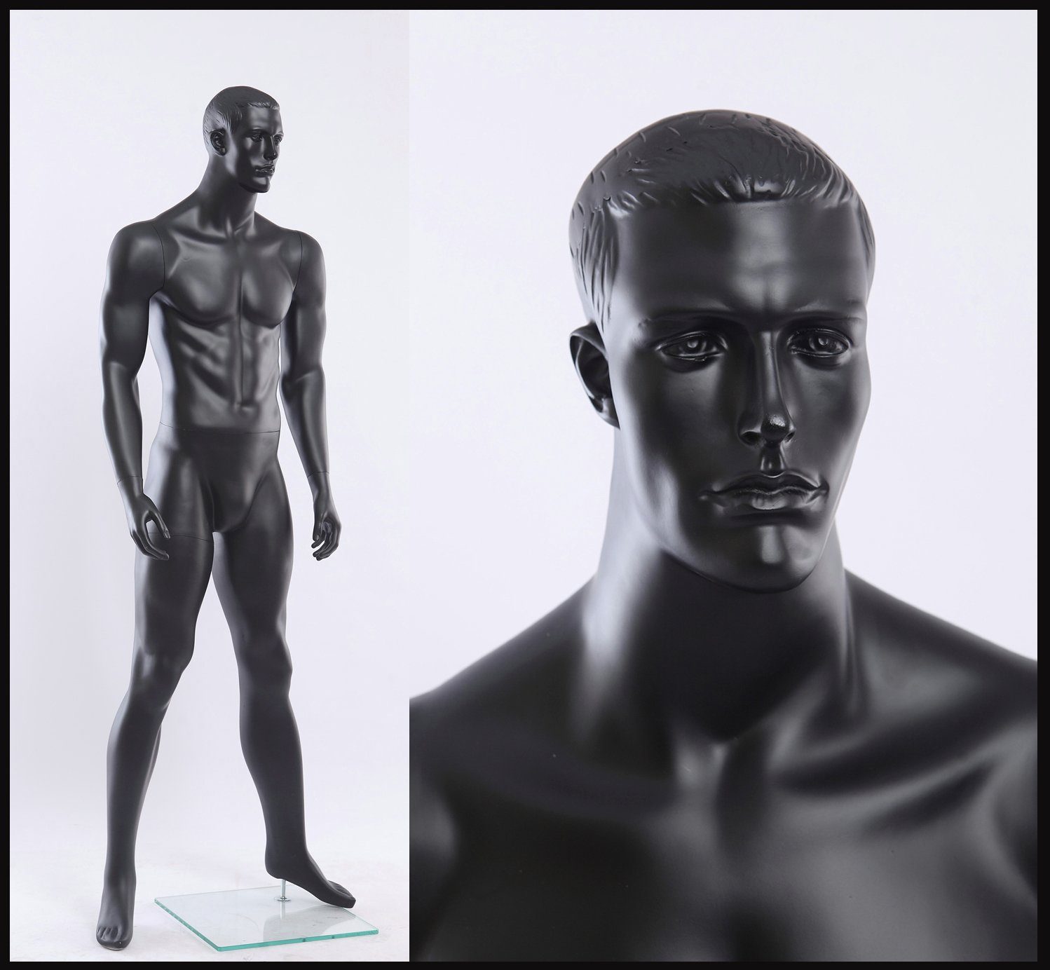 Eurotondisplay Schneiderpuppe Schaufensterpuppe Mann stehen schwarz oder Weiß Matt Neu