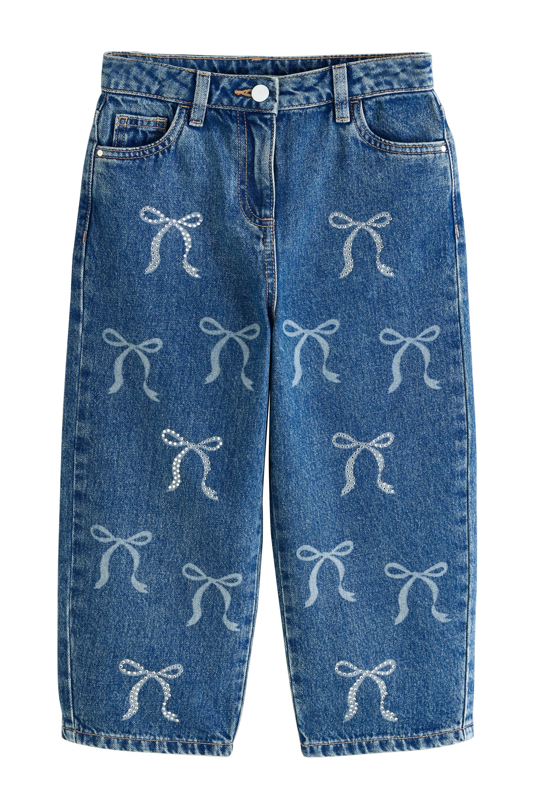Next Weite Jeans Jeans mit Barrel-Bein und Schleifenverzierung (1-tlg)