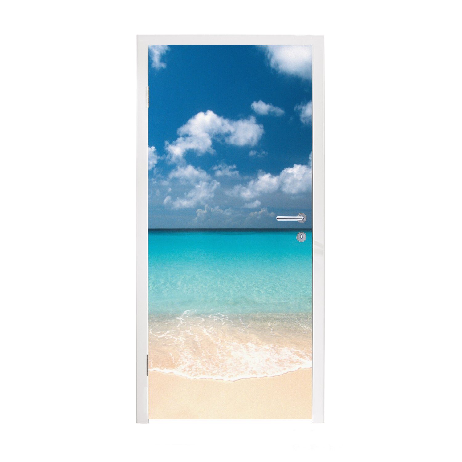 75x205 (1 - Sommer Strand - cm Türtapete Matt, bedruckt, St), Curaçao, MuchoWow Fototapete Türaufkleber, Tür, für